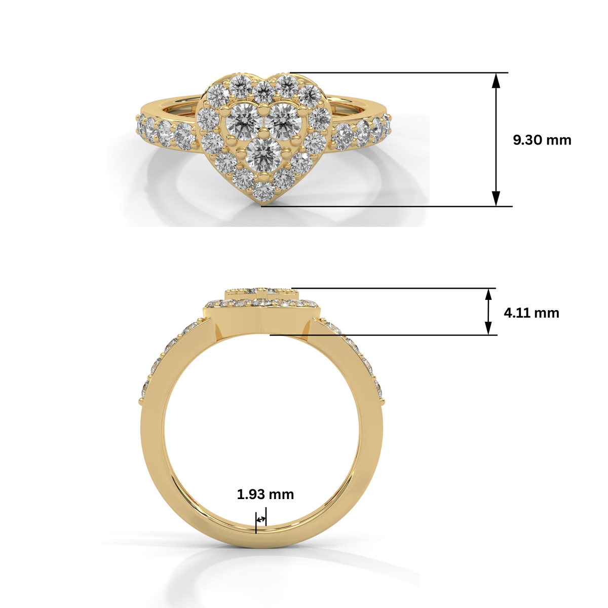 Heart Lab Grown Diamond Cluster Ring