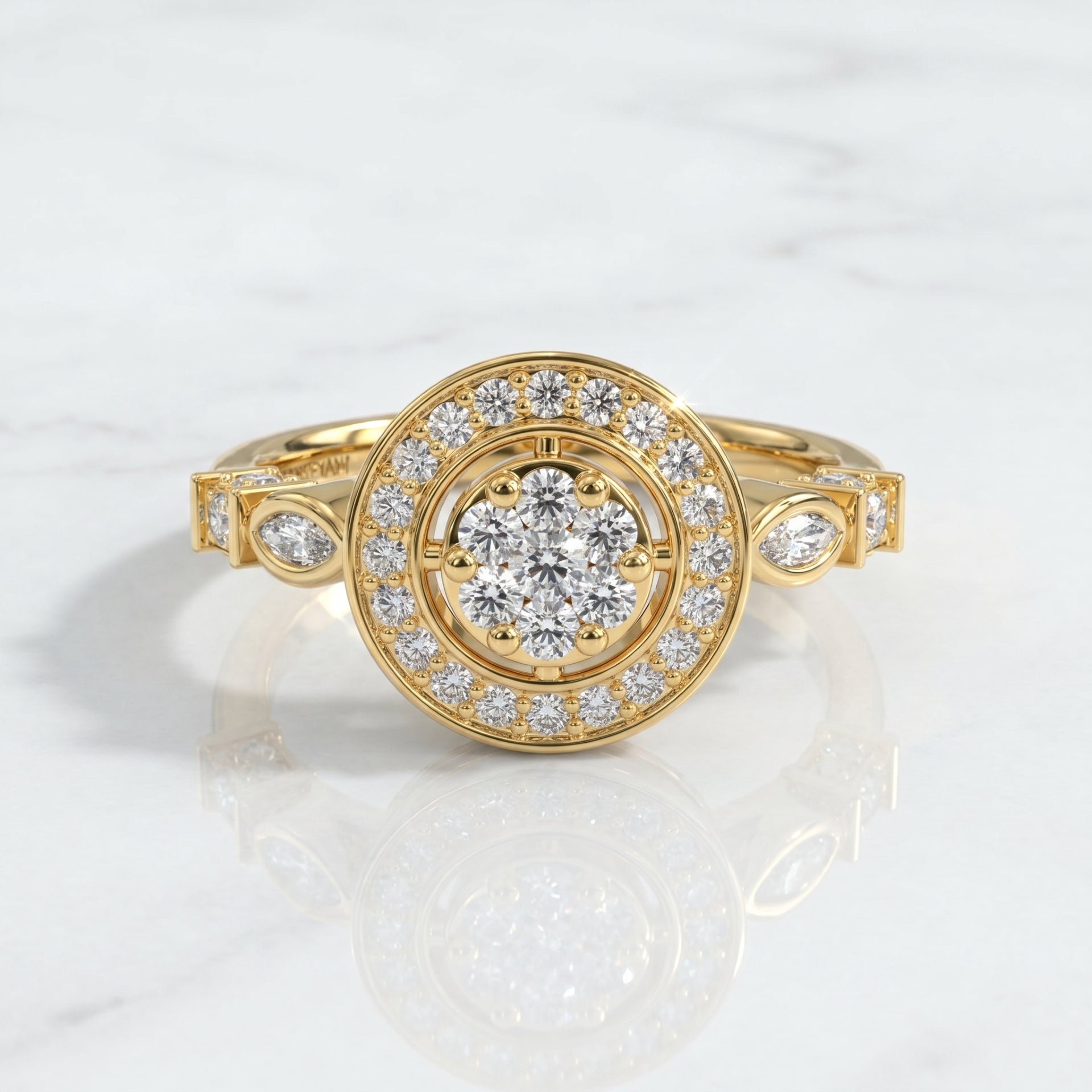 Celestial Bloom Halo Lab Grown Diamond Ring