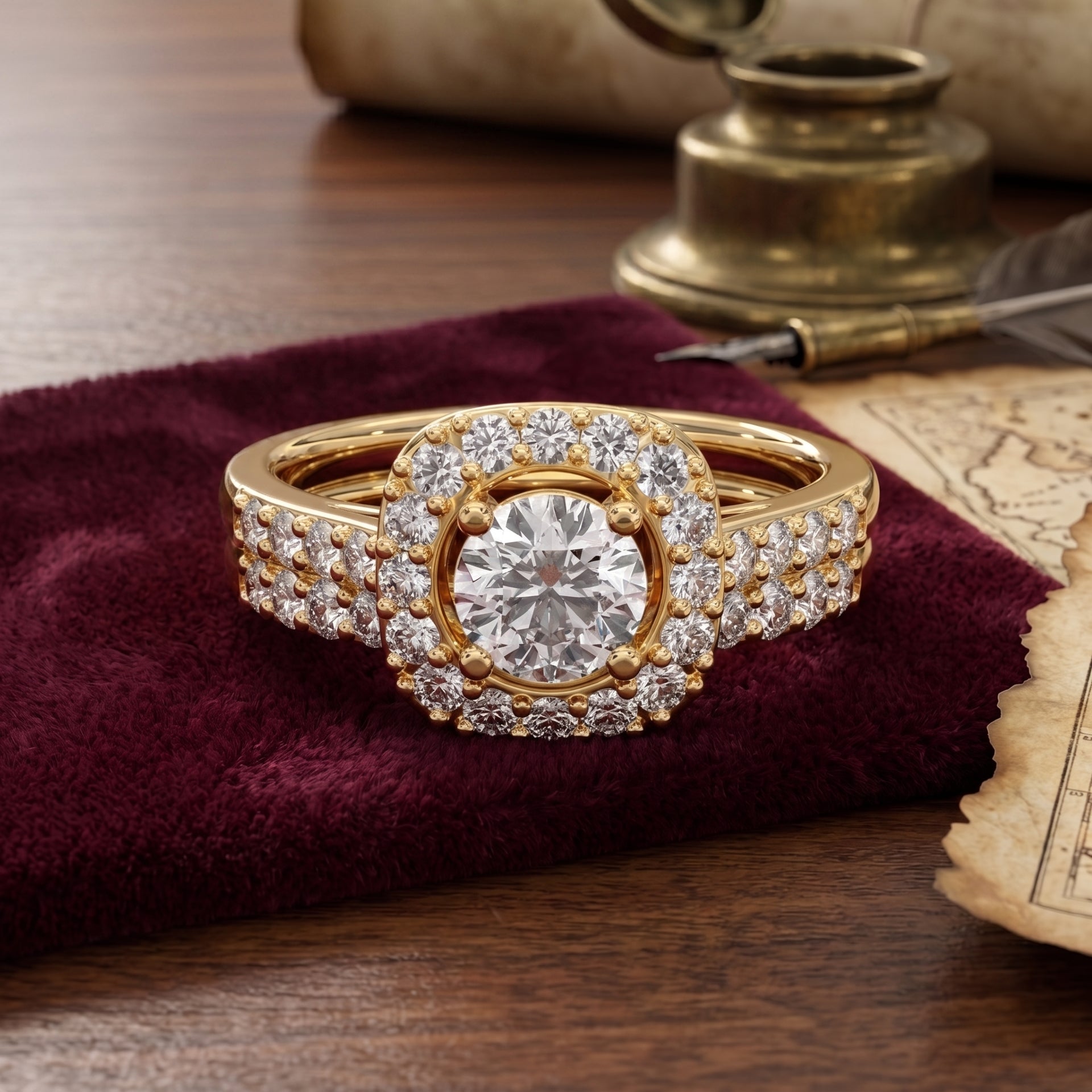 Radiant Halo Lab Grown Diamond Engagement Ring