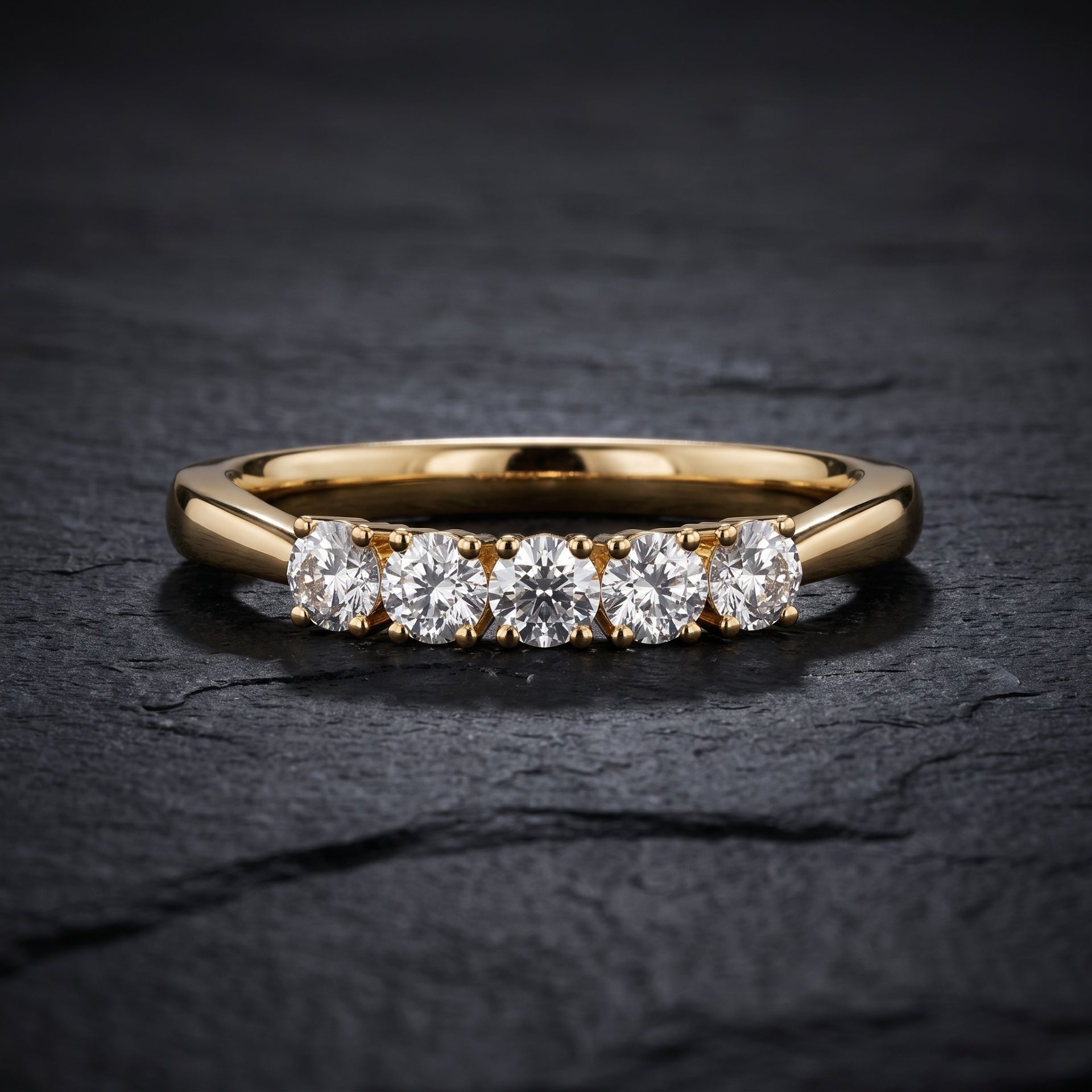 Golden Glow Five-Stone Lab Grown Diamond Ring