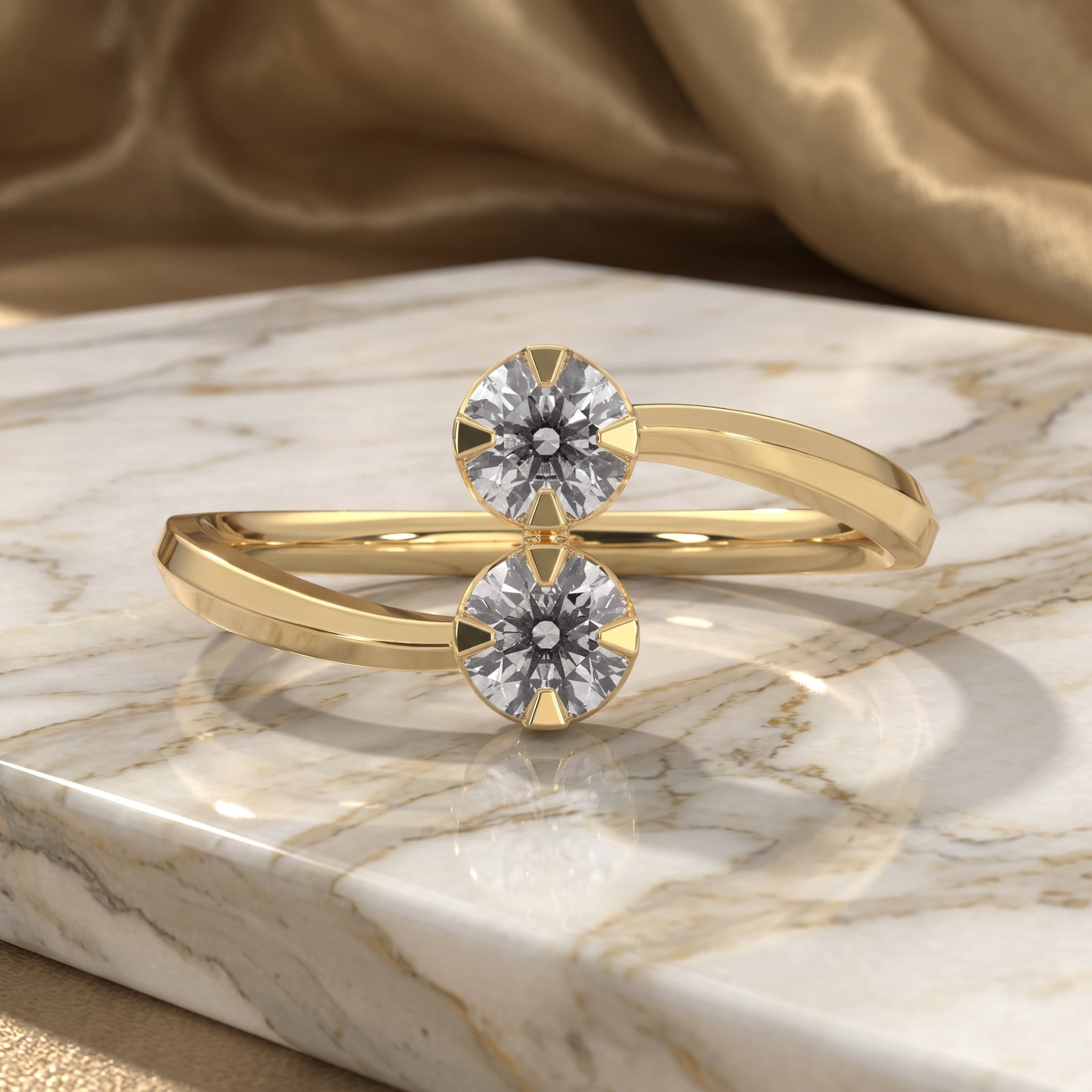 Twin Spark Lab Grown Diamond Ring