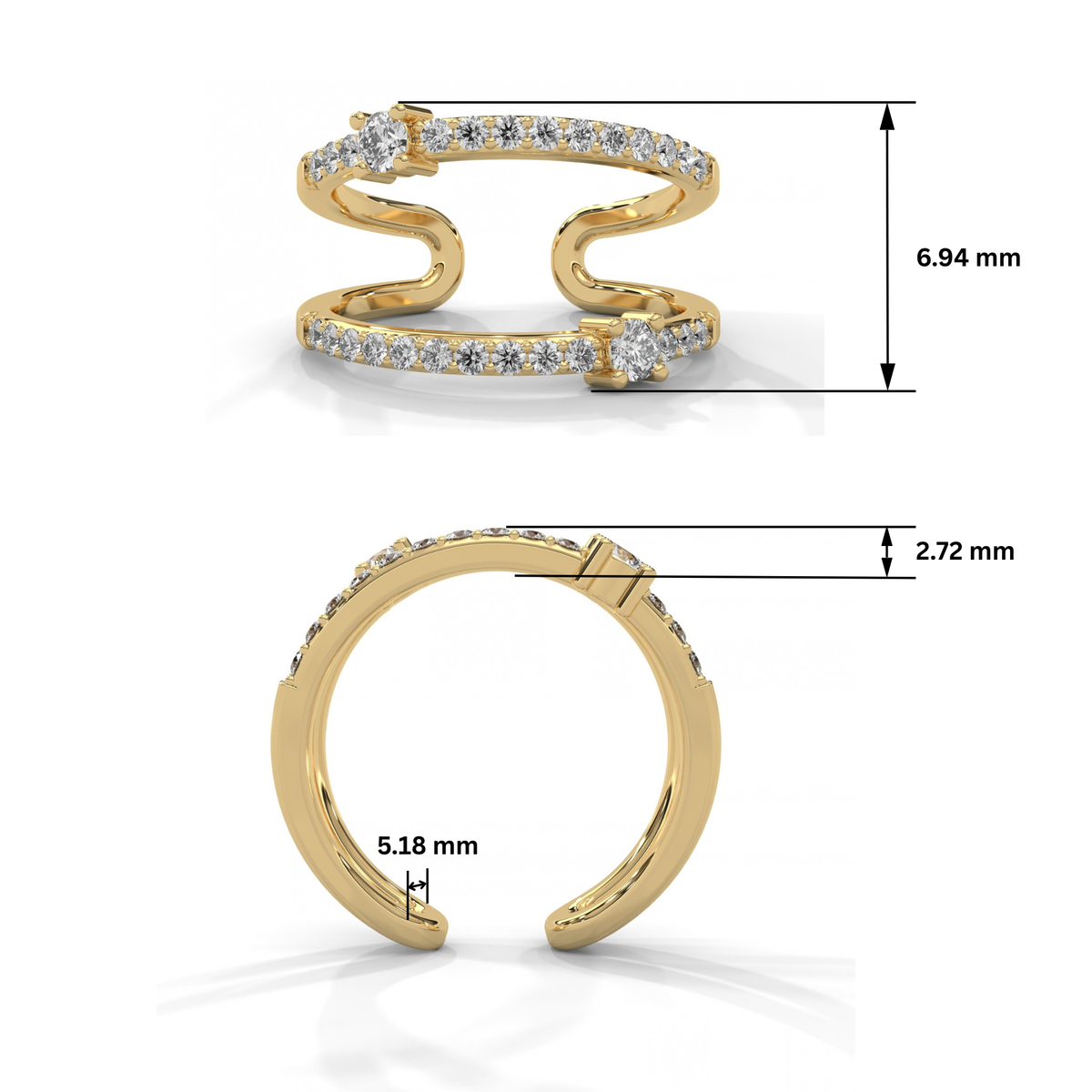 Radiant Flow Lab Grown Diamond Ring