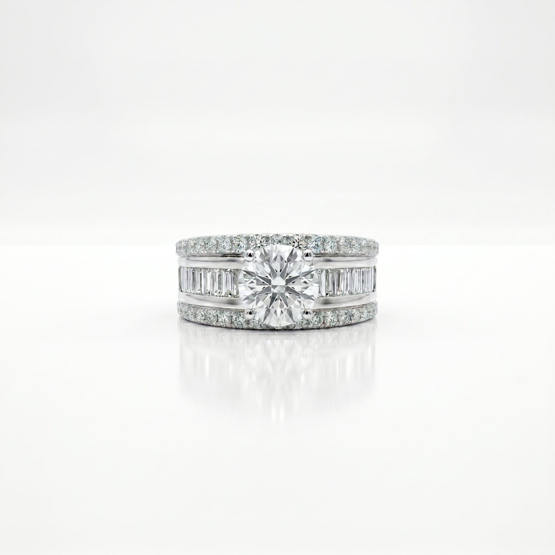 Diamond ring with a white background