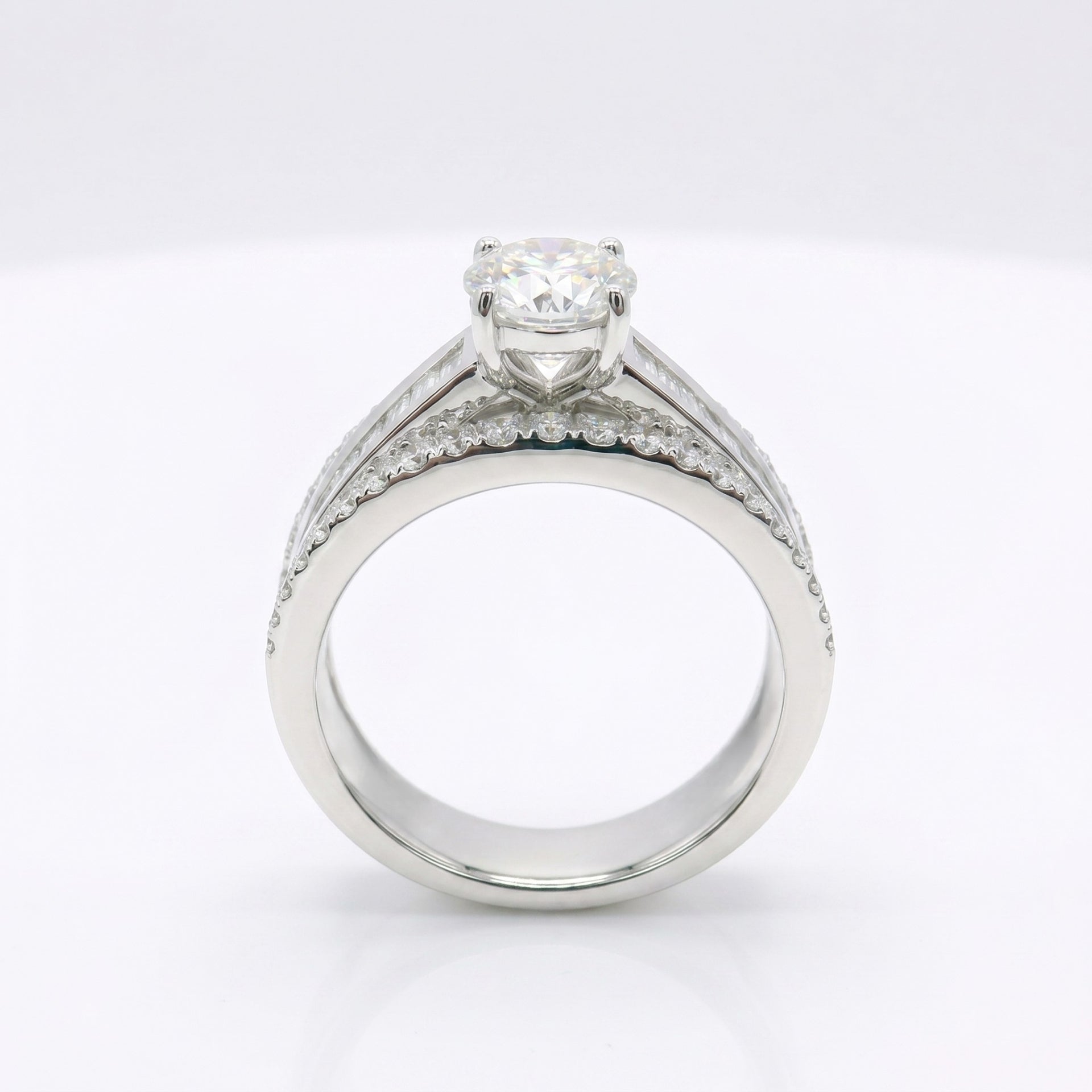 Diamond ring with a white background