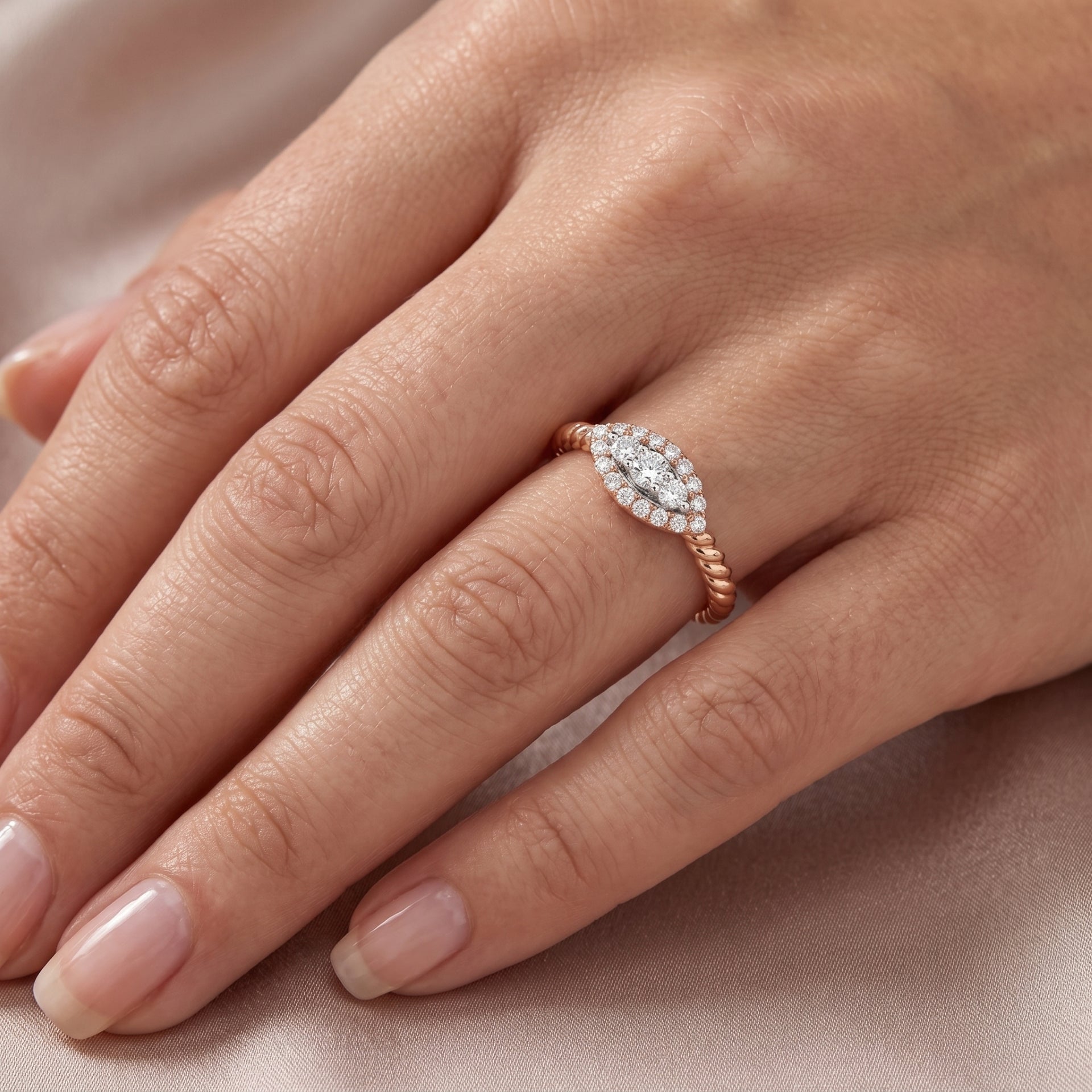 Petal Twist Lab Grown Diamond Ring