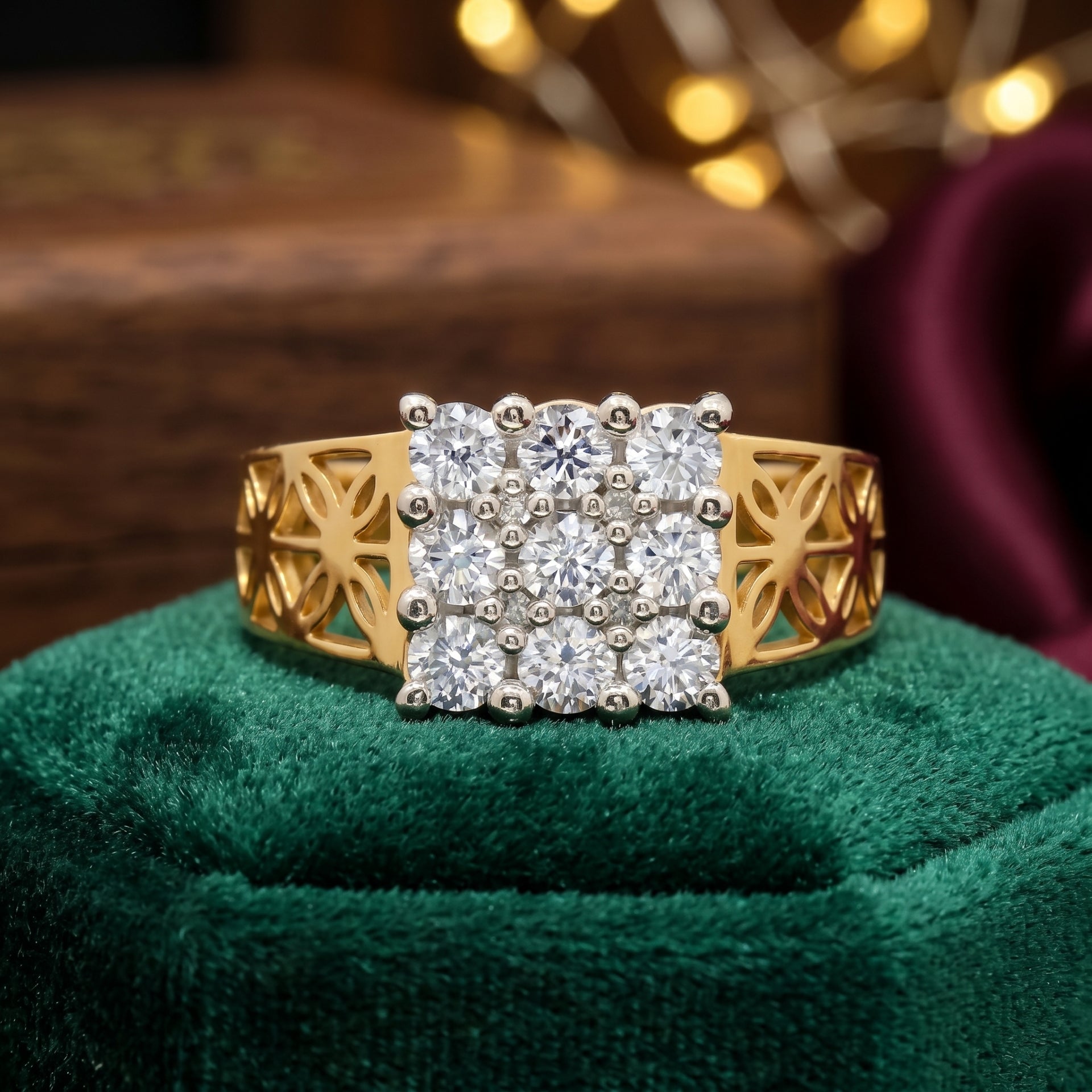 Imperial Square Cluster Lab Grown Diamond Ring