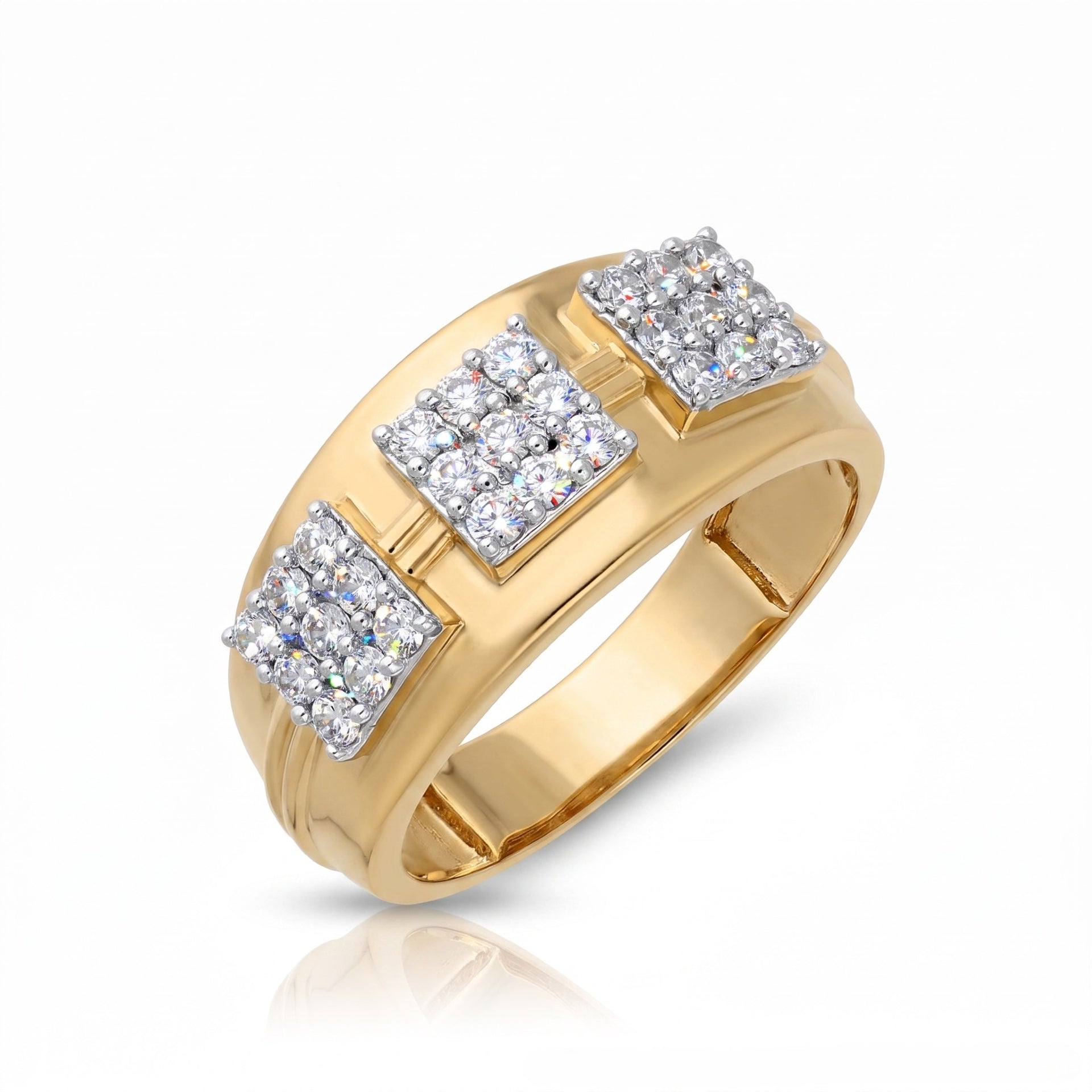Tri-Square Lab Grown Diamond Cluster Ring