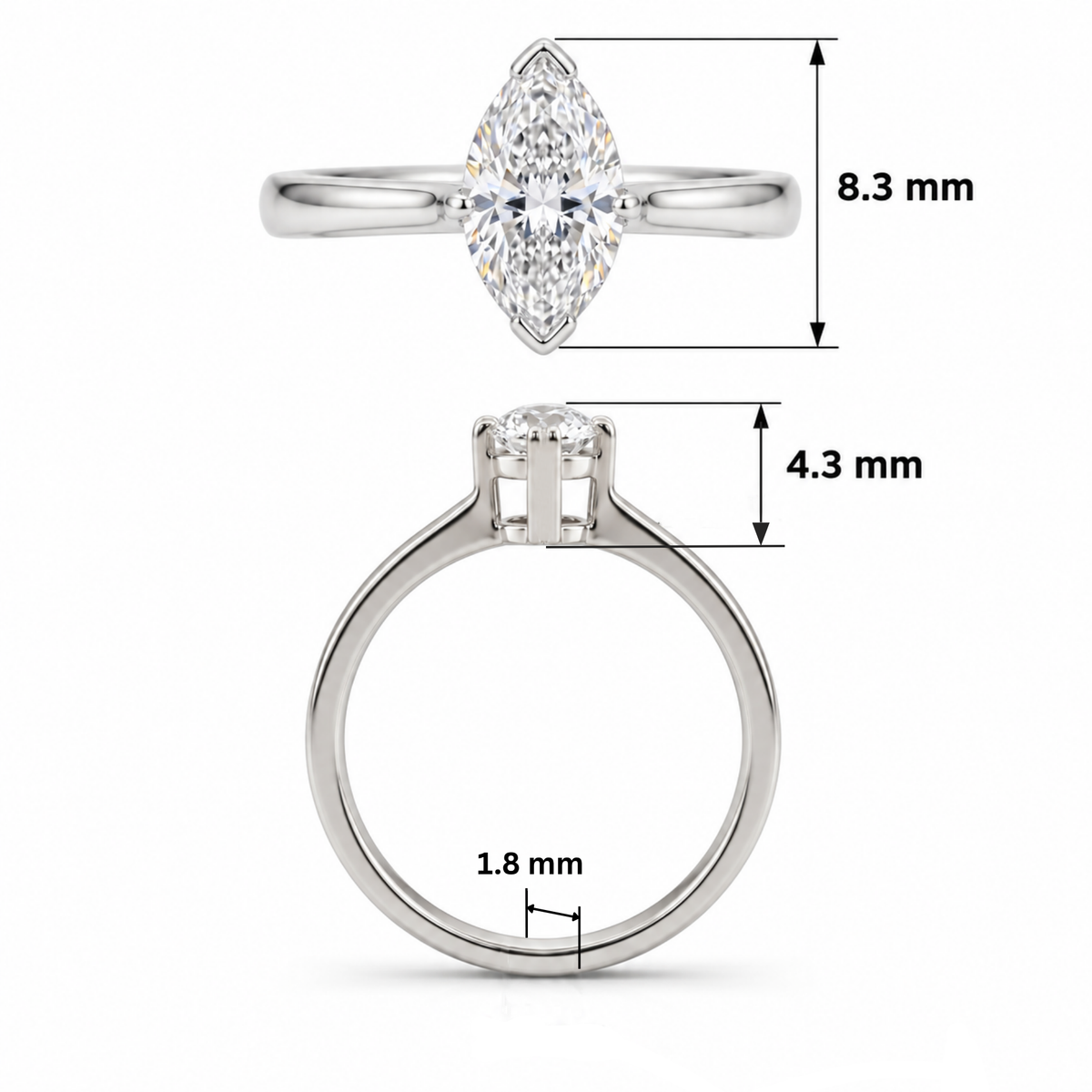 Lumina Spire Lab Grown Diamond Ring