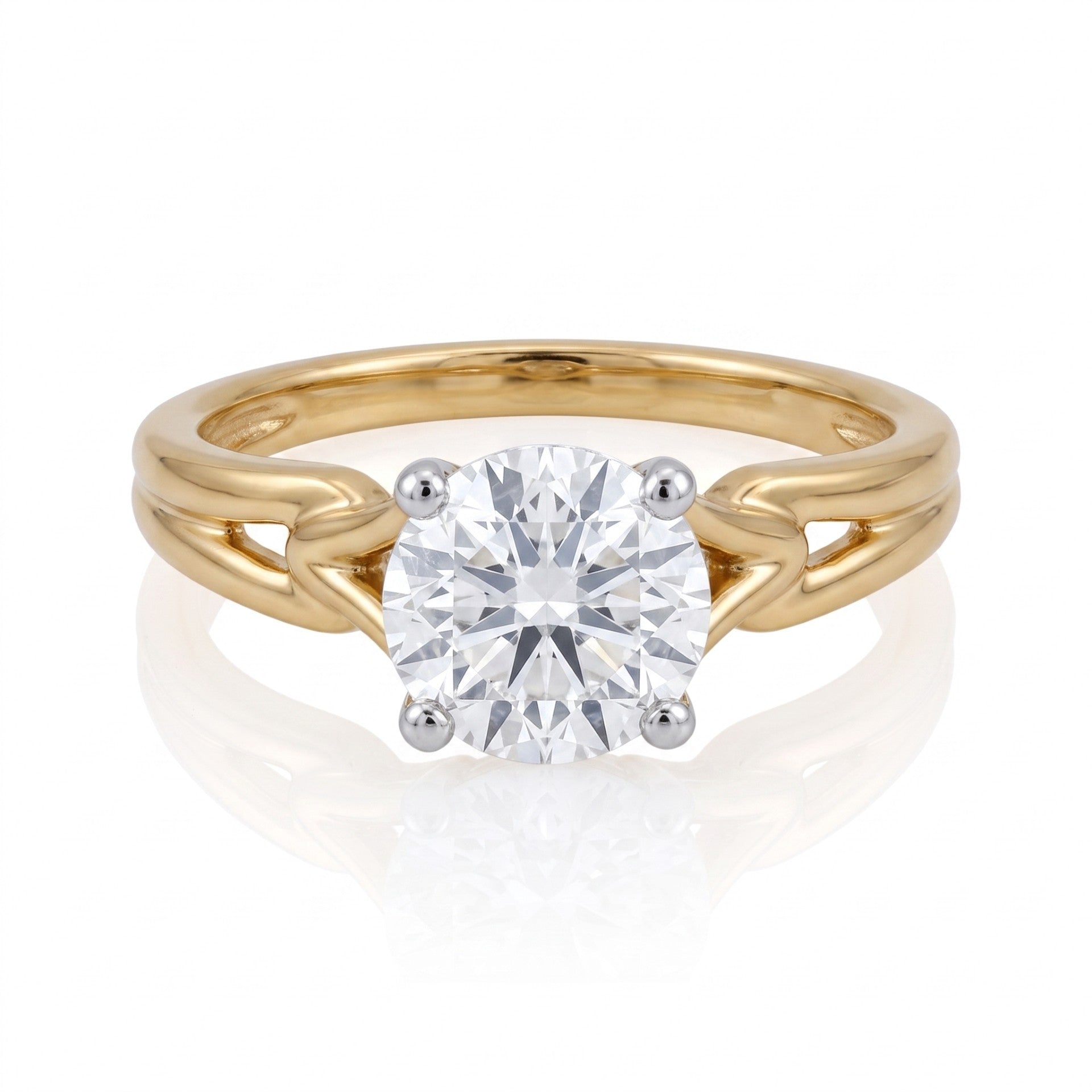 Slashed Halo Lab Grown Diamond Ring