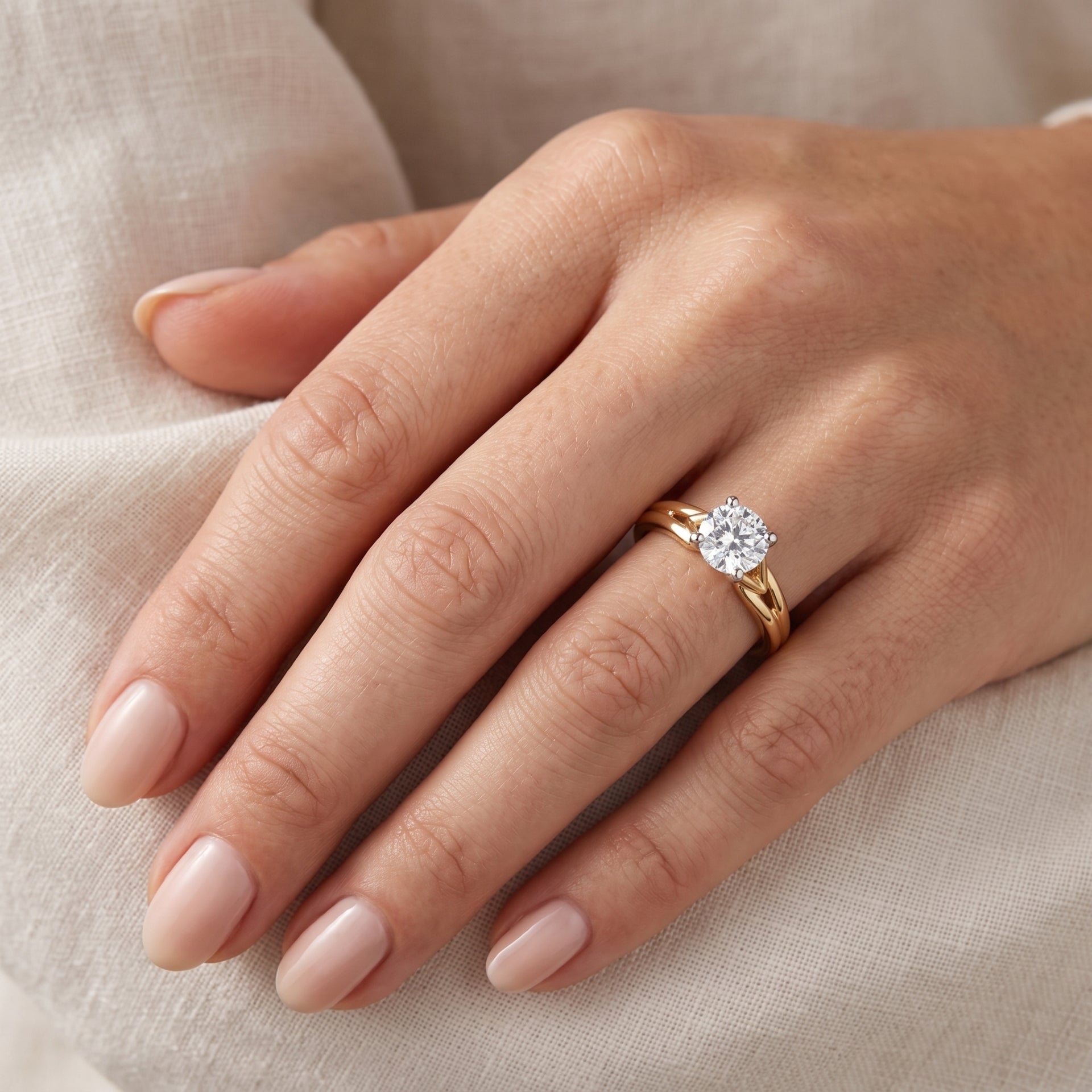 Slashed Halo Lab Grown Diamond Ring