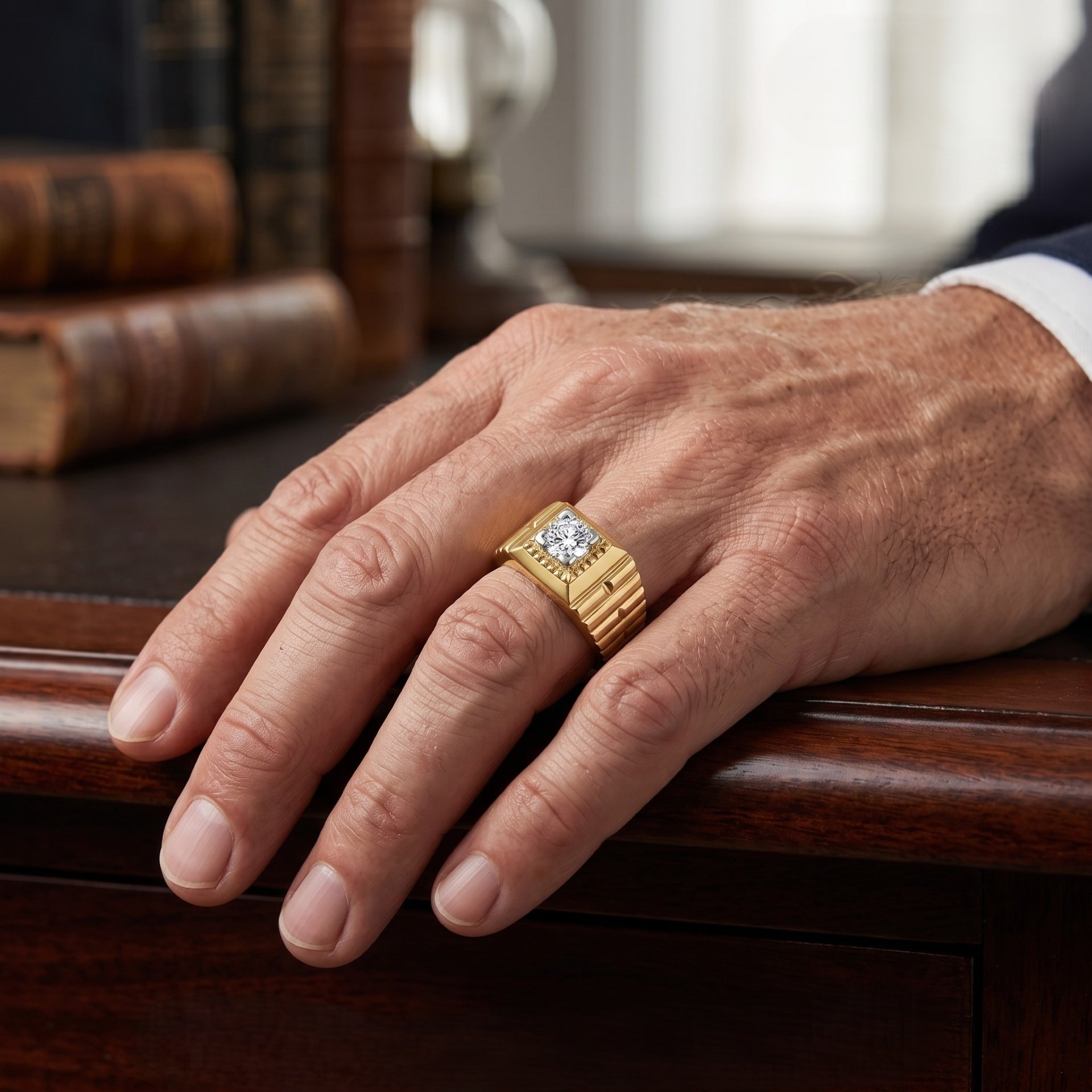 Men’s Meridian Pillar Lab Grown Diamond Ring