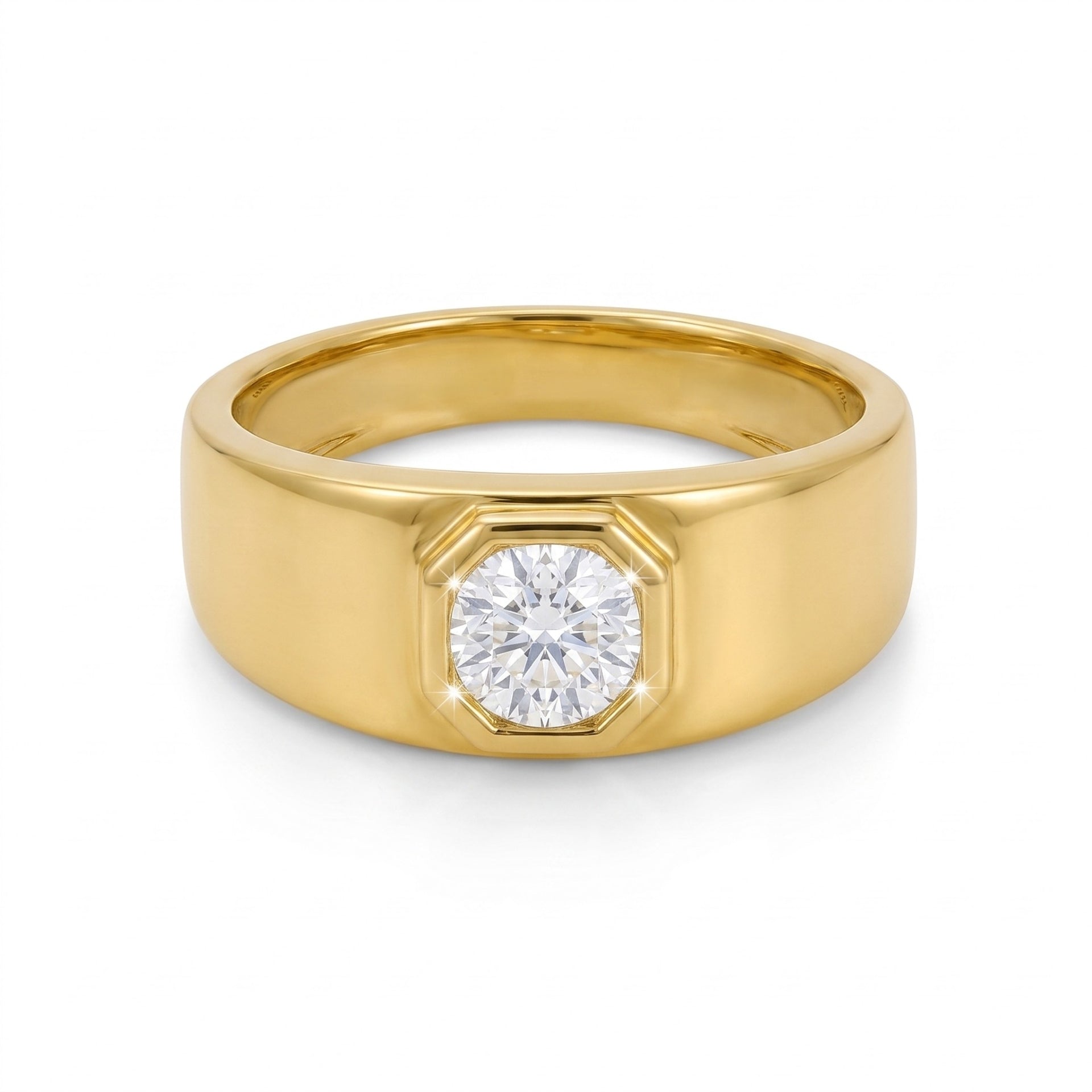 Men’s Vector Hex Signet Lab Grown Diamond Ring