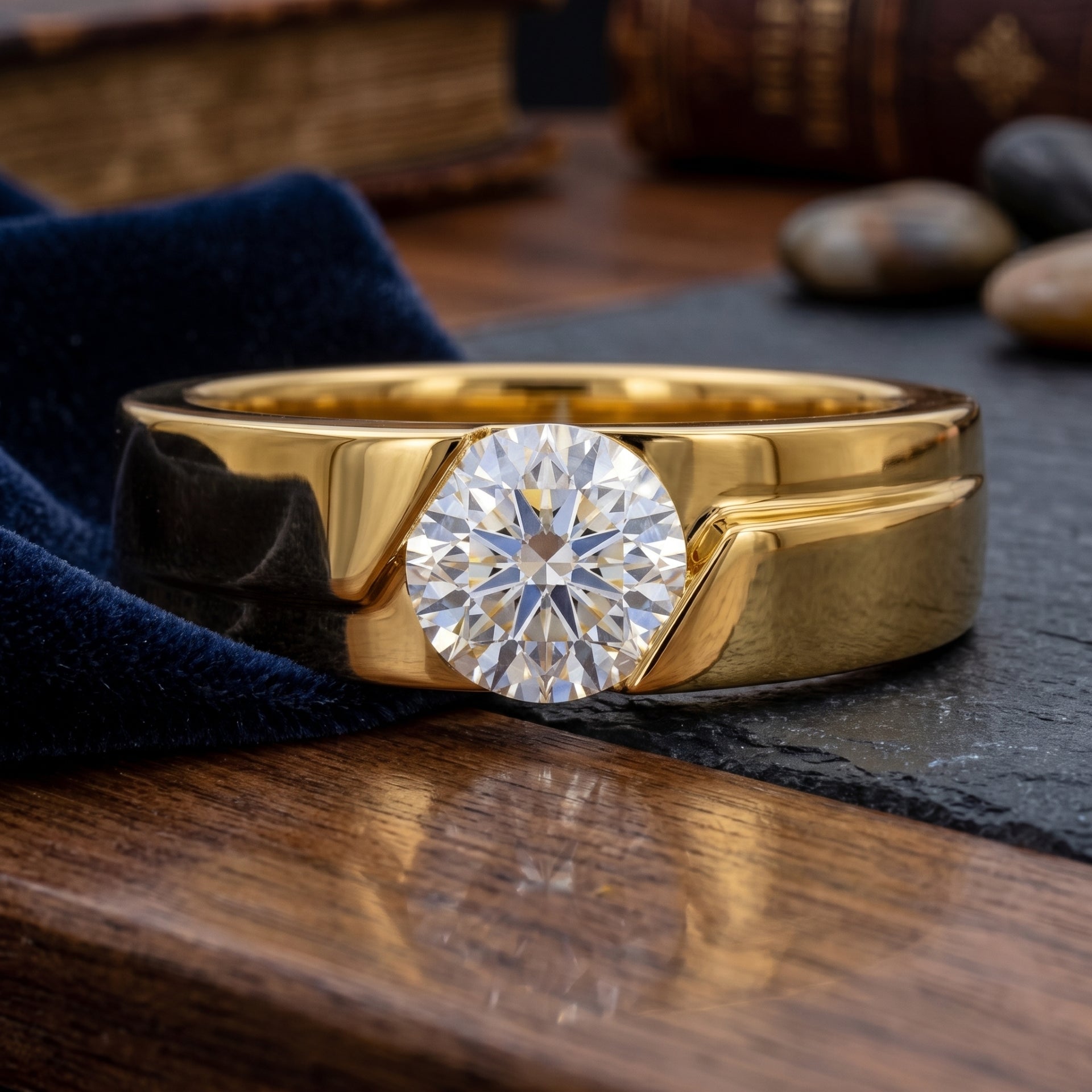 Men’s Linear Command Lab Grown Diamond Ring