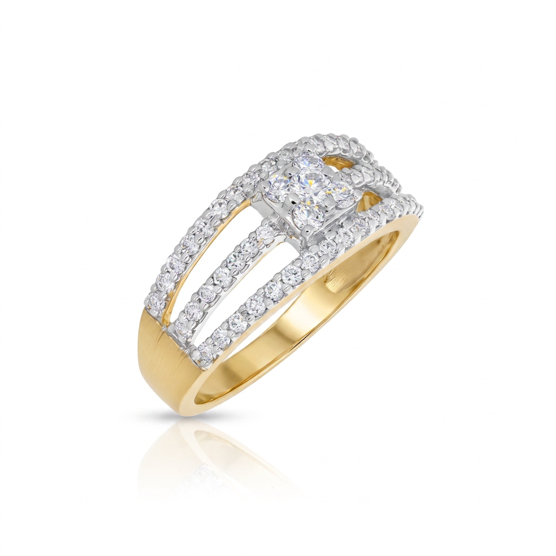 Triptych Square Lab Grown Diamond Ring