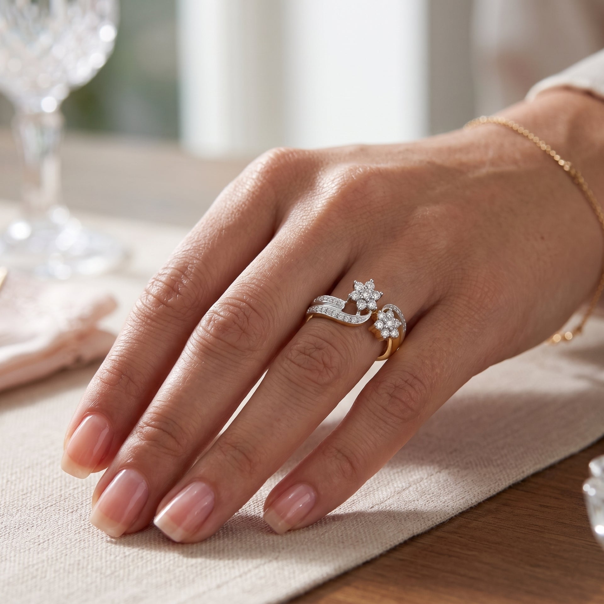 Moonlit Flora Lab Grown Diamond Ring
