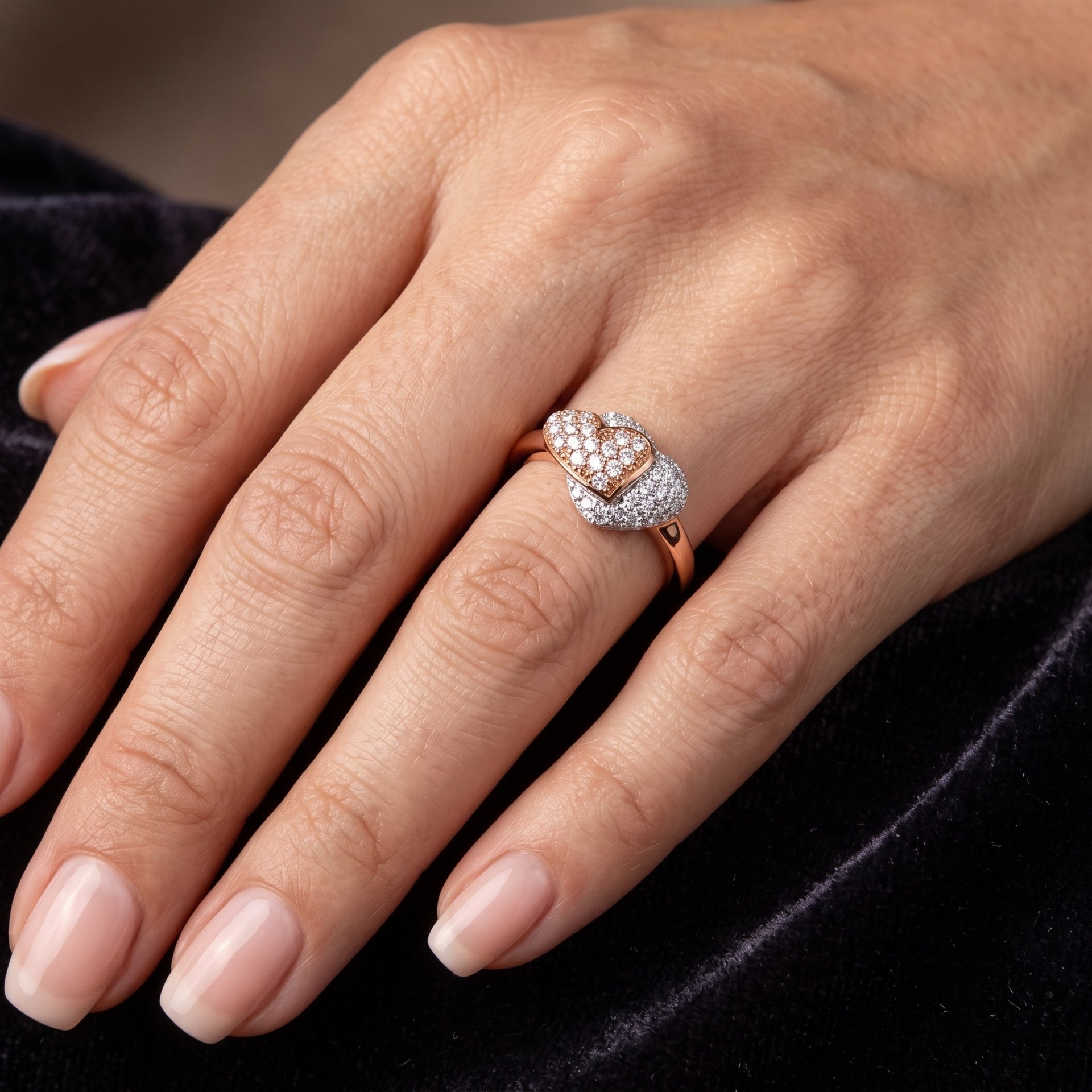 Twin Affinity Heart Lab Grown Diamond Ring