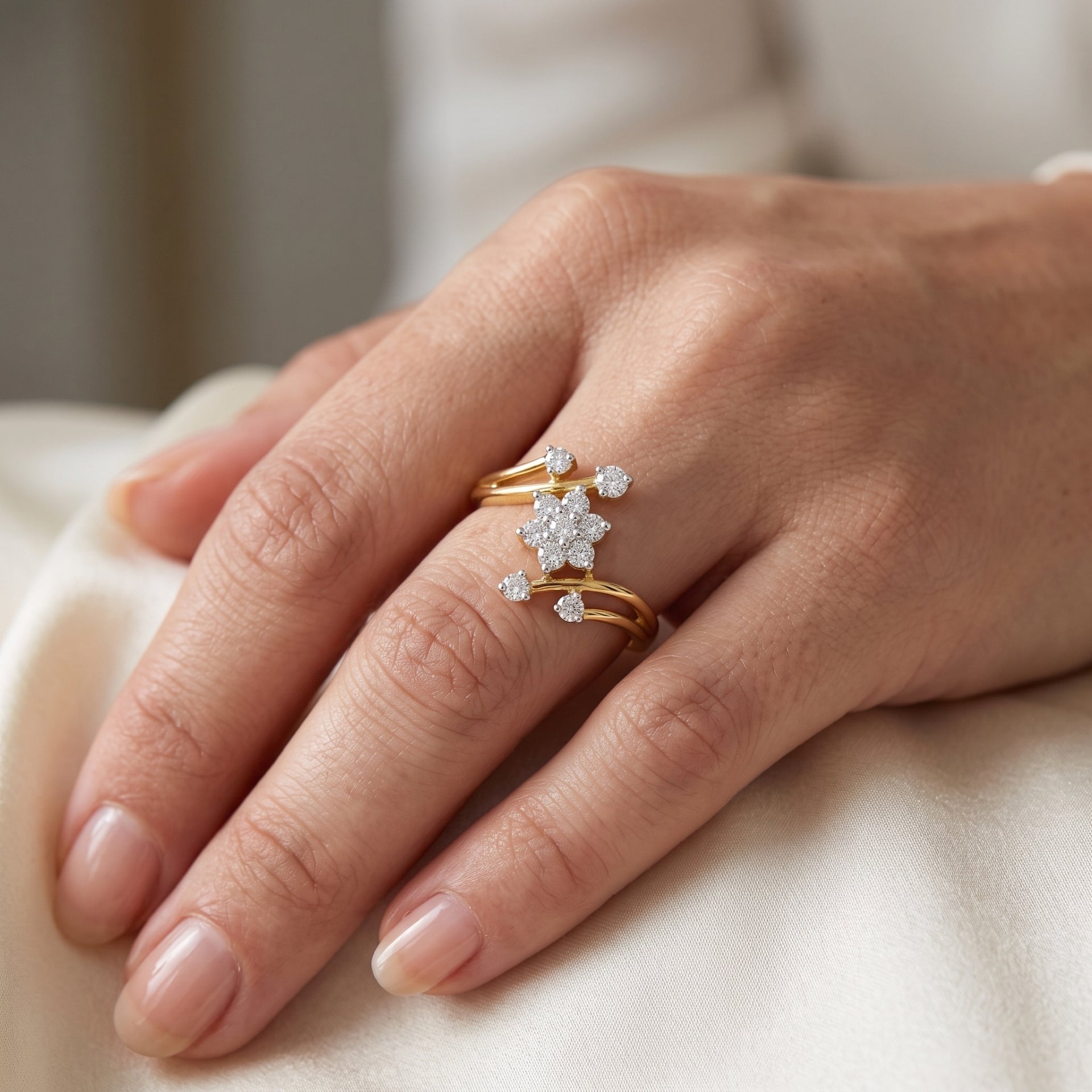 Spring Astra Cluster Lab Grown Diamond Ring