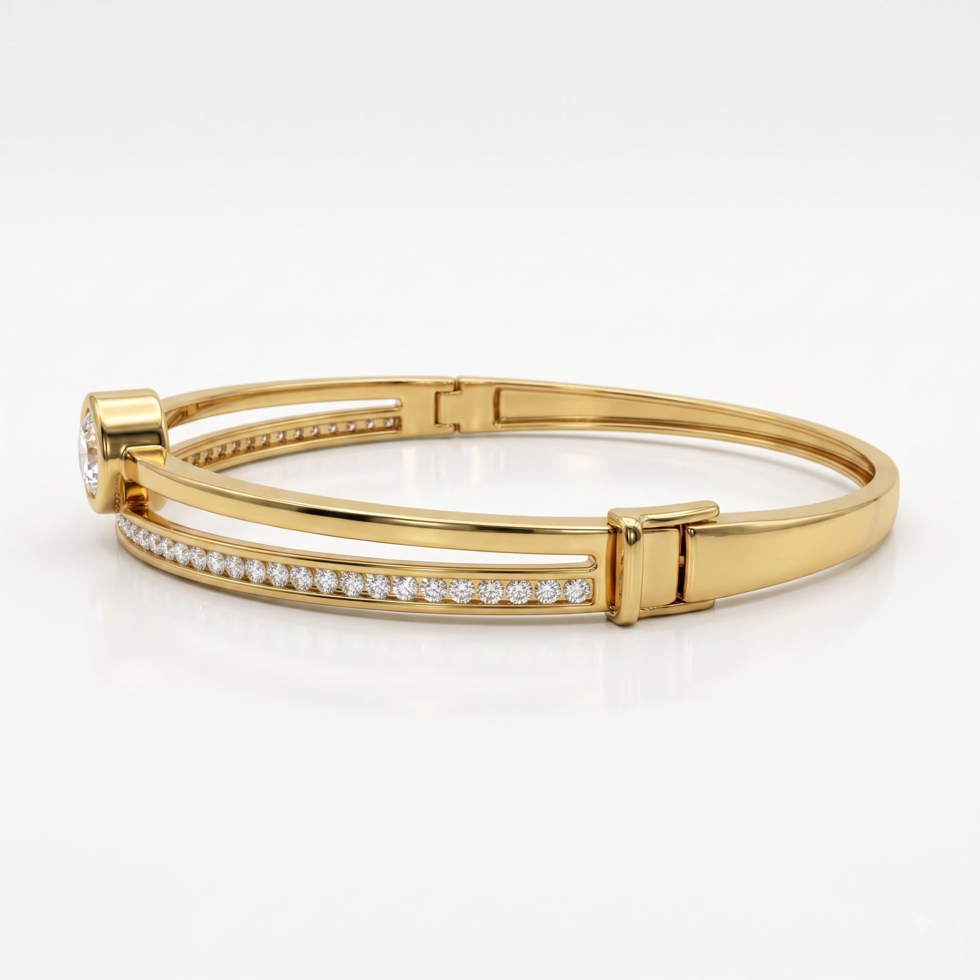 Luna Duo Solitaire Lab Grown Diamond Bangle