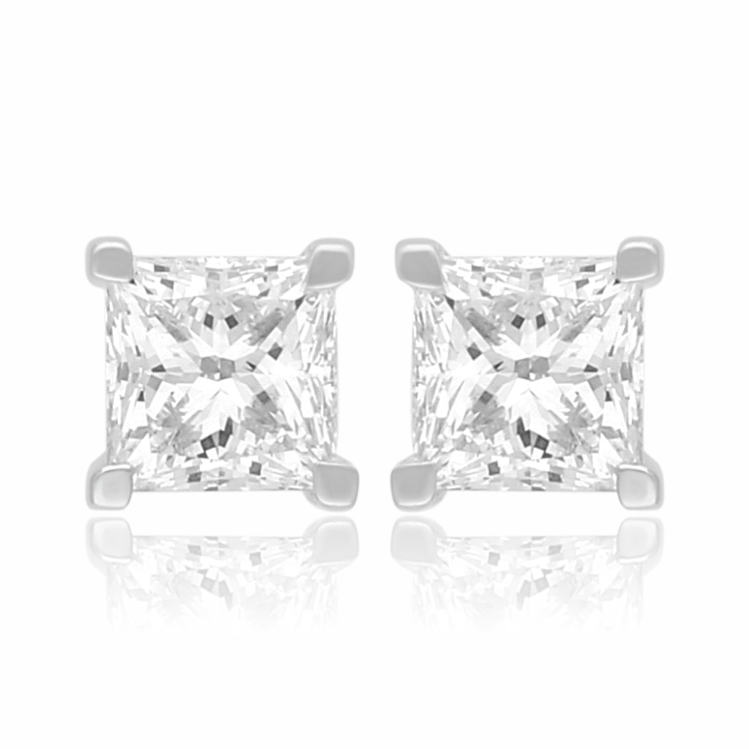 Radiant Vault Solitaire Lab Grown Diamond Earrings