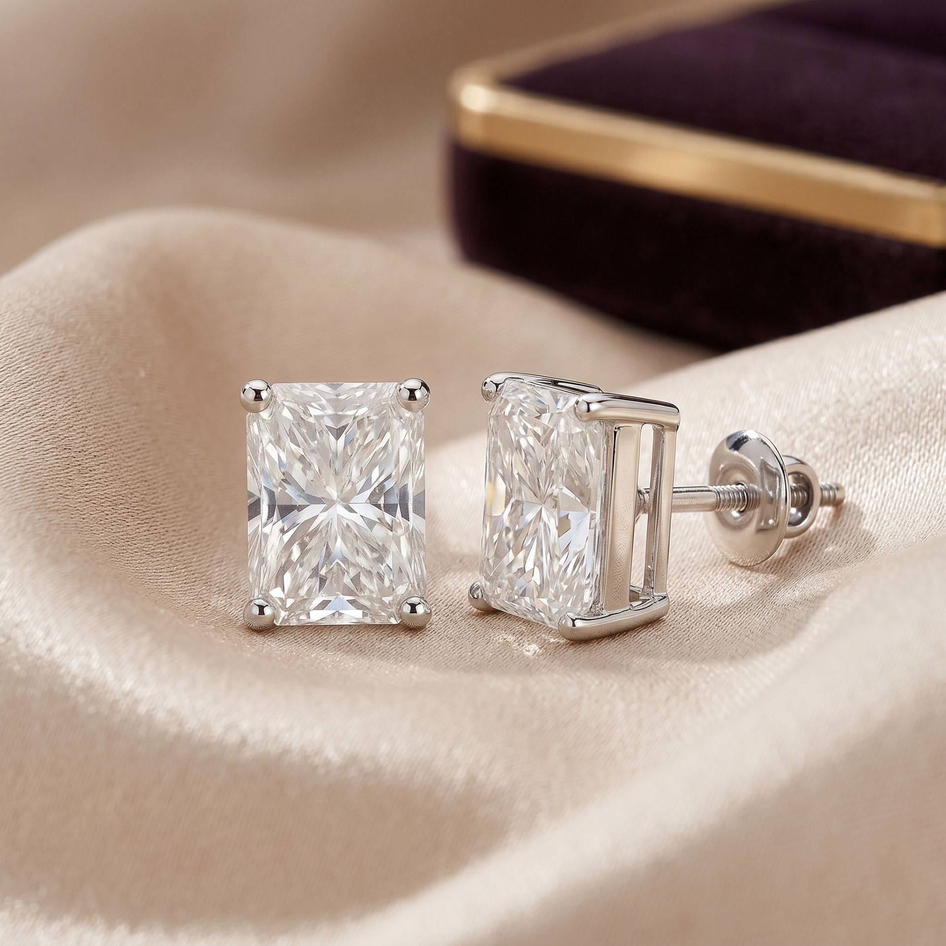 Radiant Icon Solitaire Lab Grown Diamond Earrings