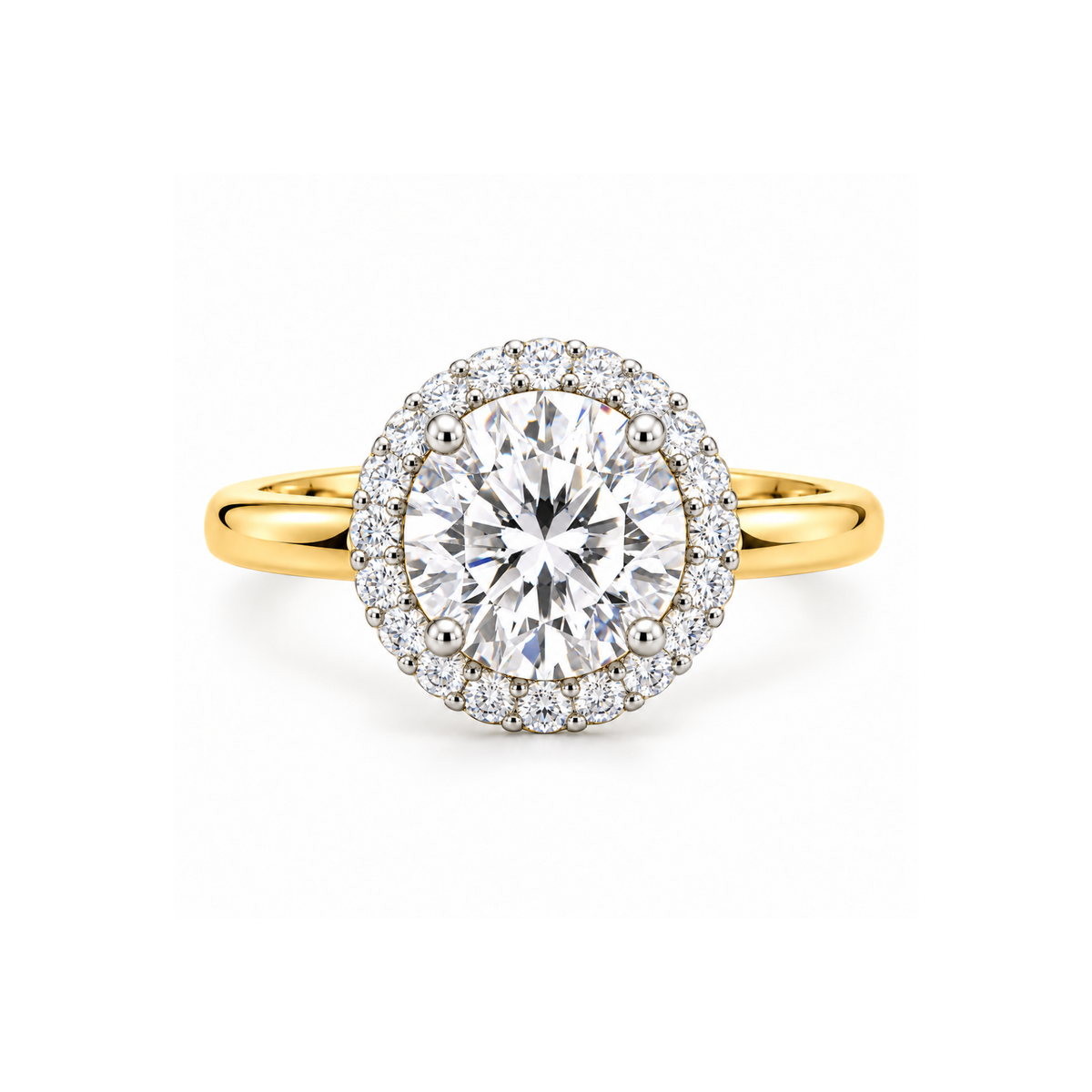 Dawnlight Halo Solitaire Lab Grown Diamond Ring