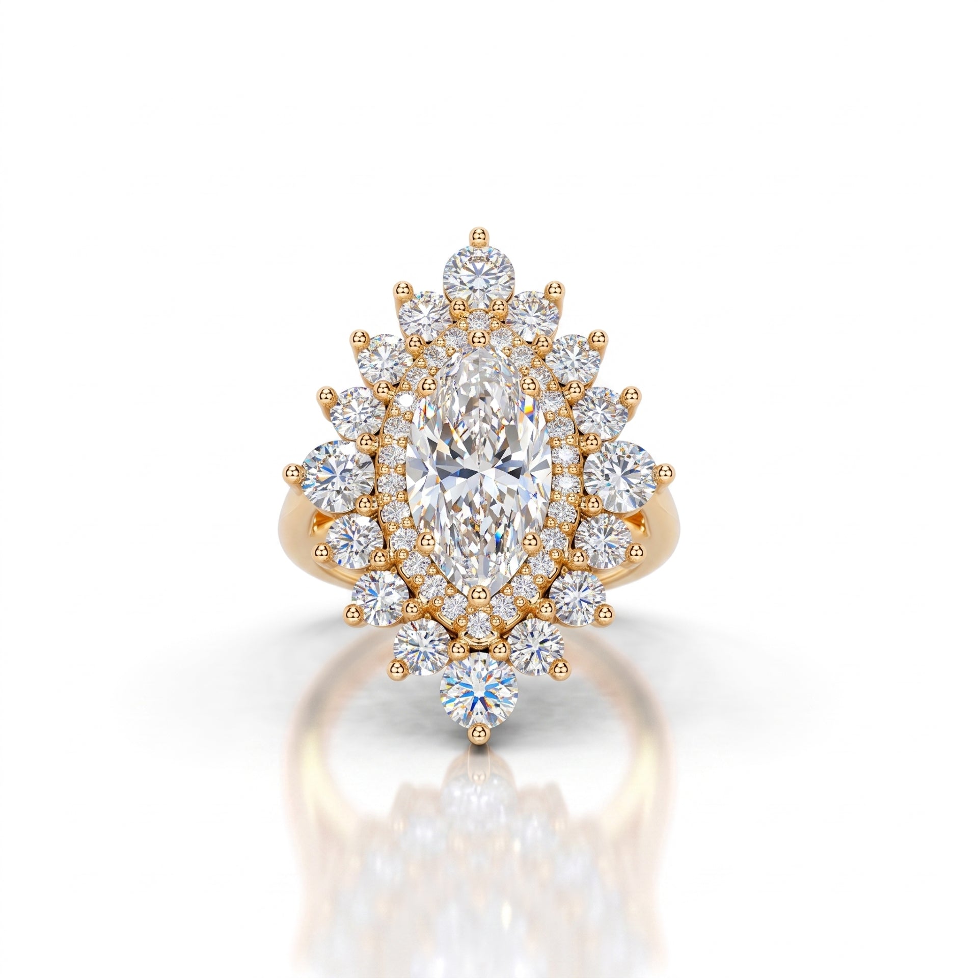 Royal Sunburst Solitaire Lab Grown Diamond Ring
