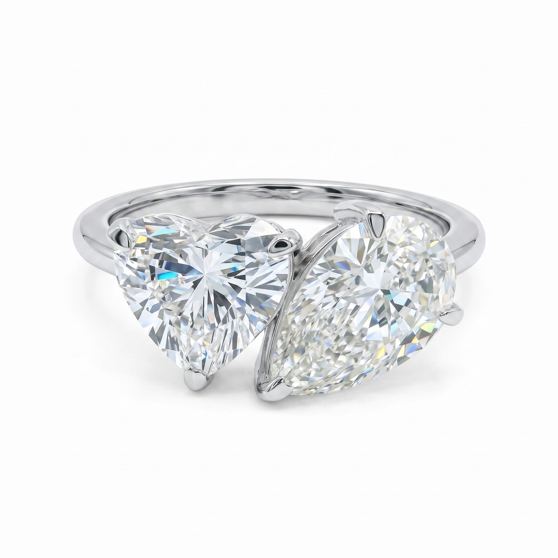 Twin Flame Embrace Solitaire Lab Grown Diamond Ring