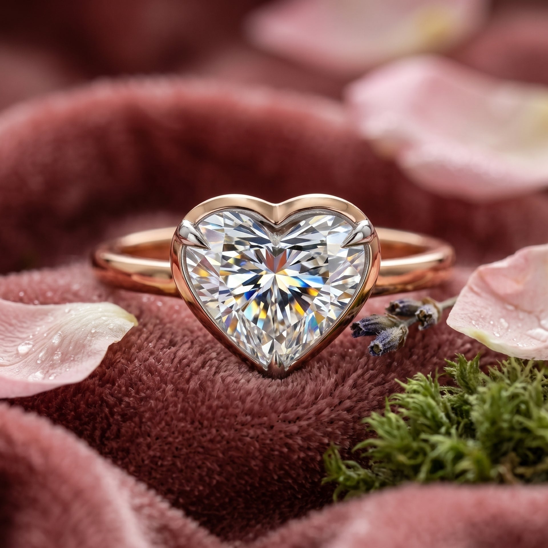 Heartfelt Halo Solitaire Lab Grown Diamond Ring