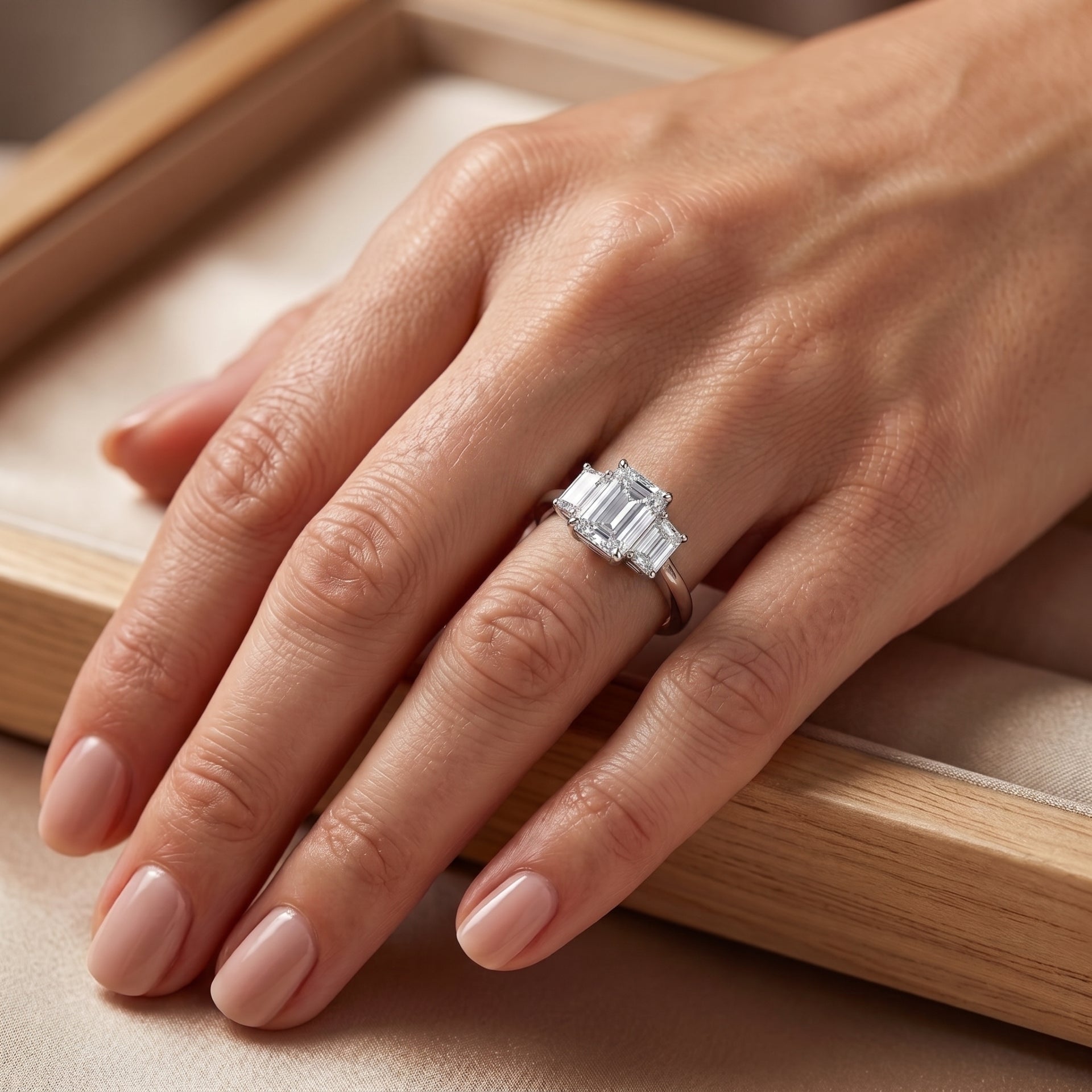 Triple Grace Solitaire Lab Grown Diamond Ring