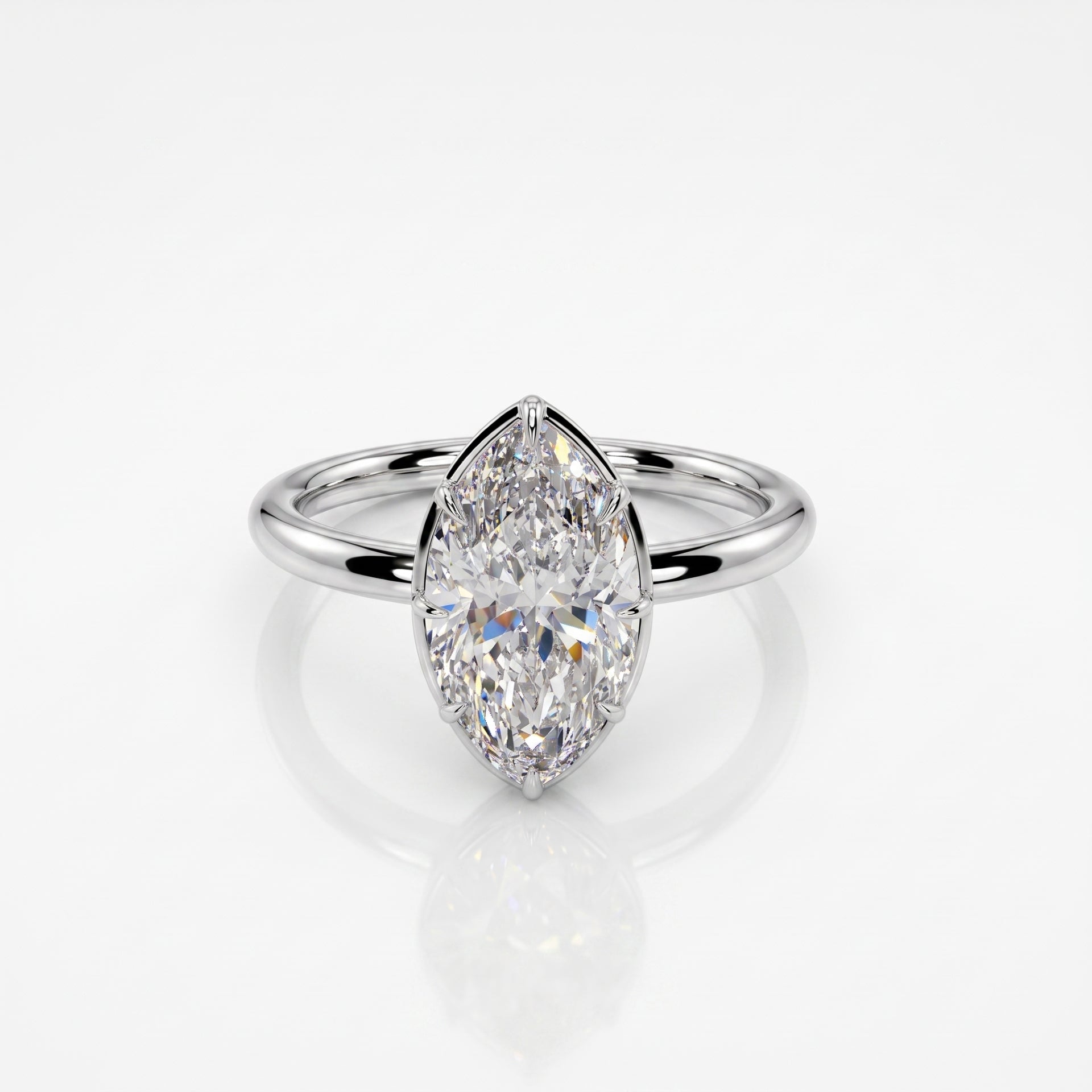 Slender Gleam Solitaire Lab Grown Diamond Ring