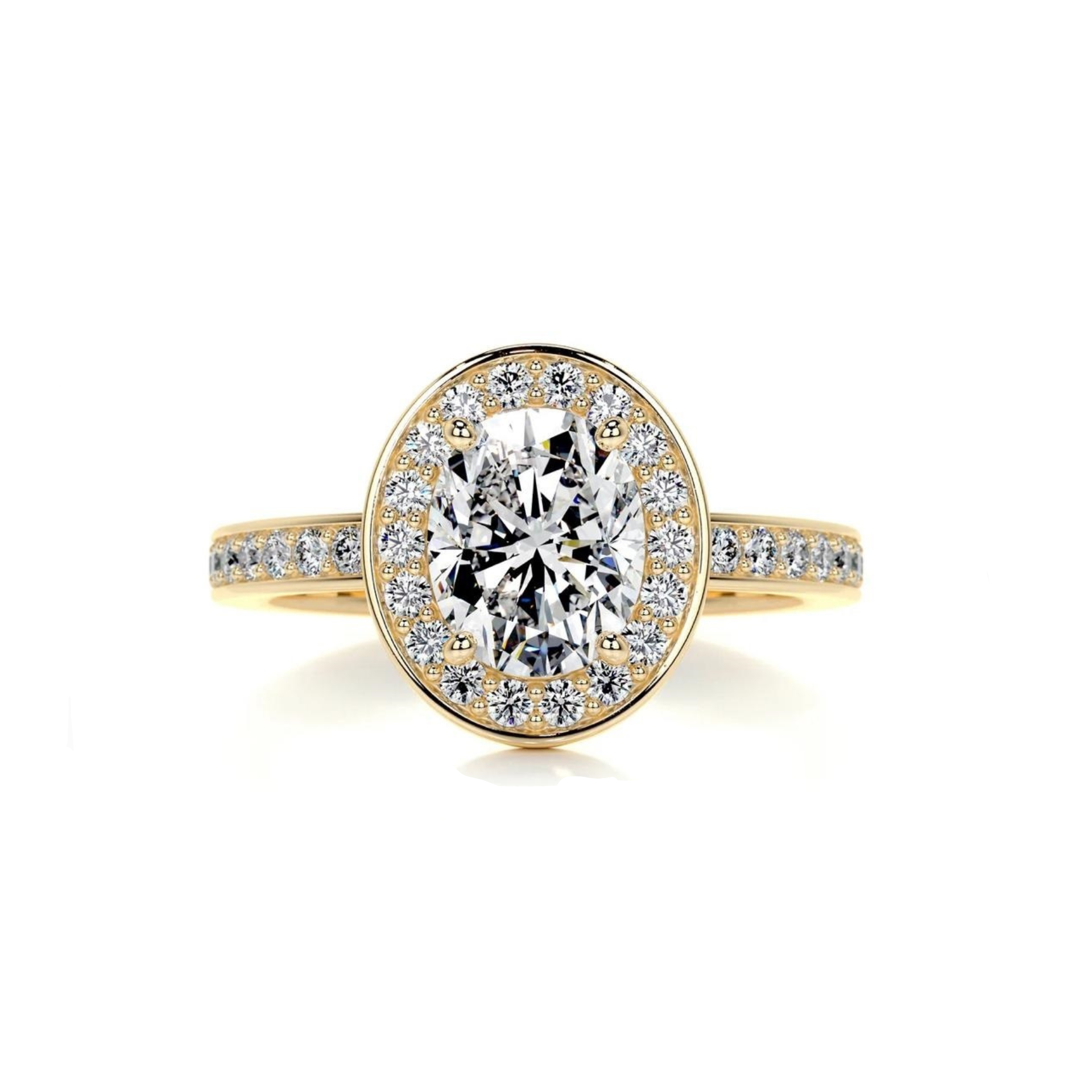 Golden Serenity Solitaire Lab Grown Diamond Ring