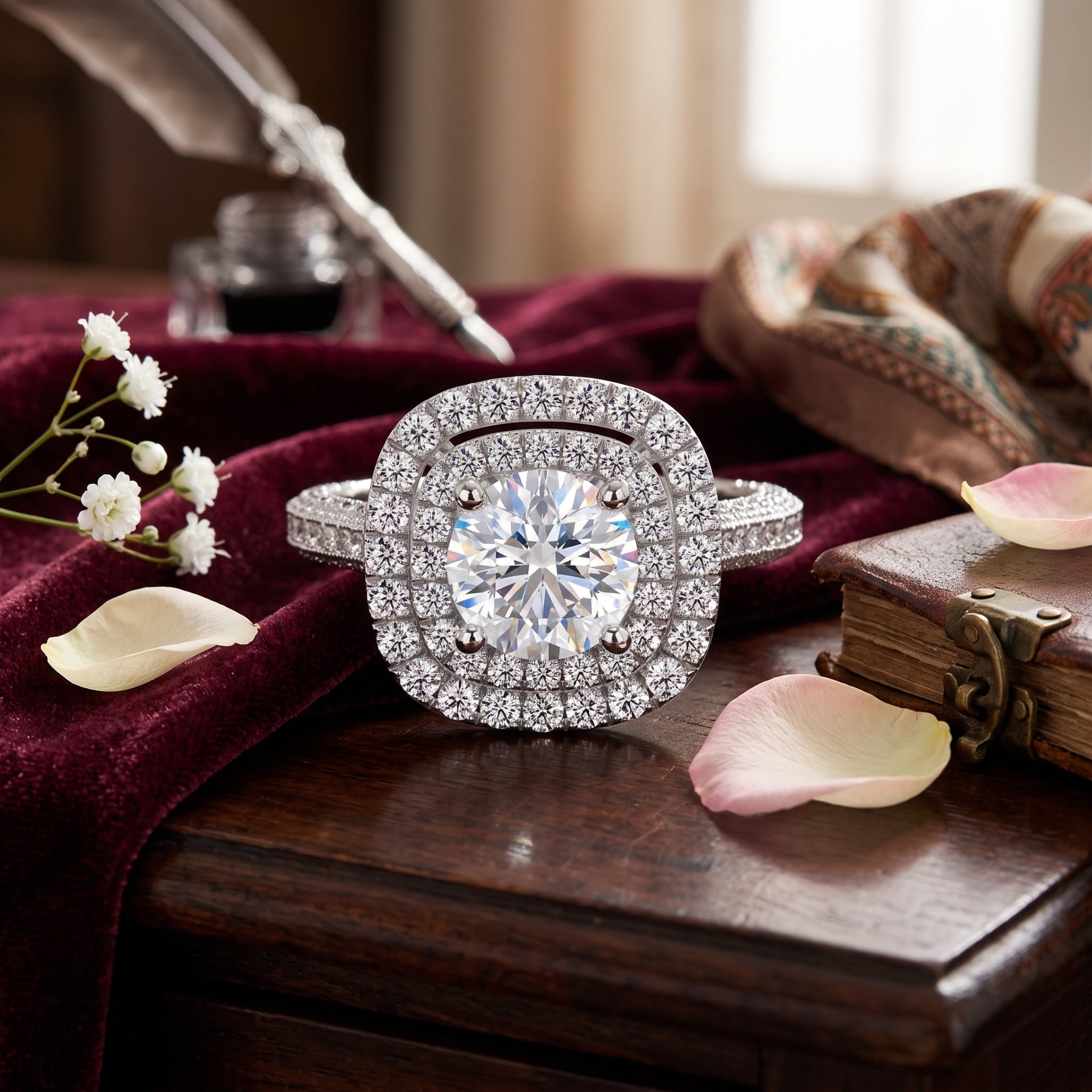 Twilight Halo Solitaire Lab Grown Diamond Ring
