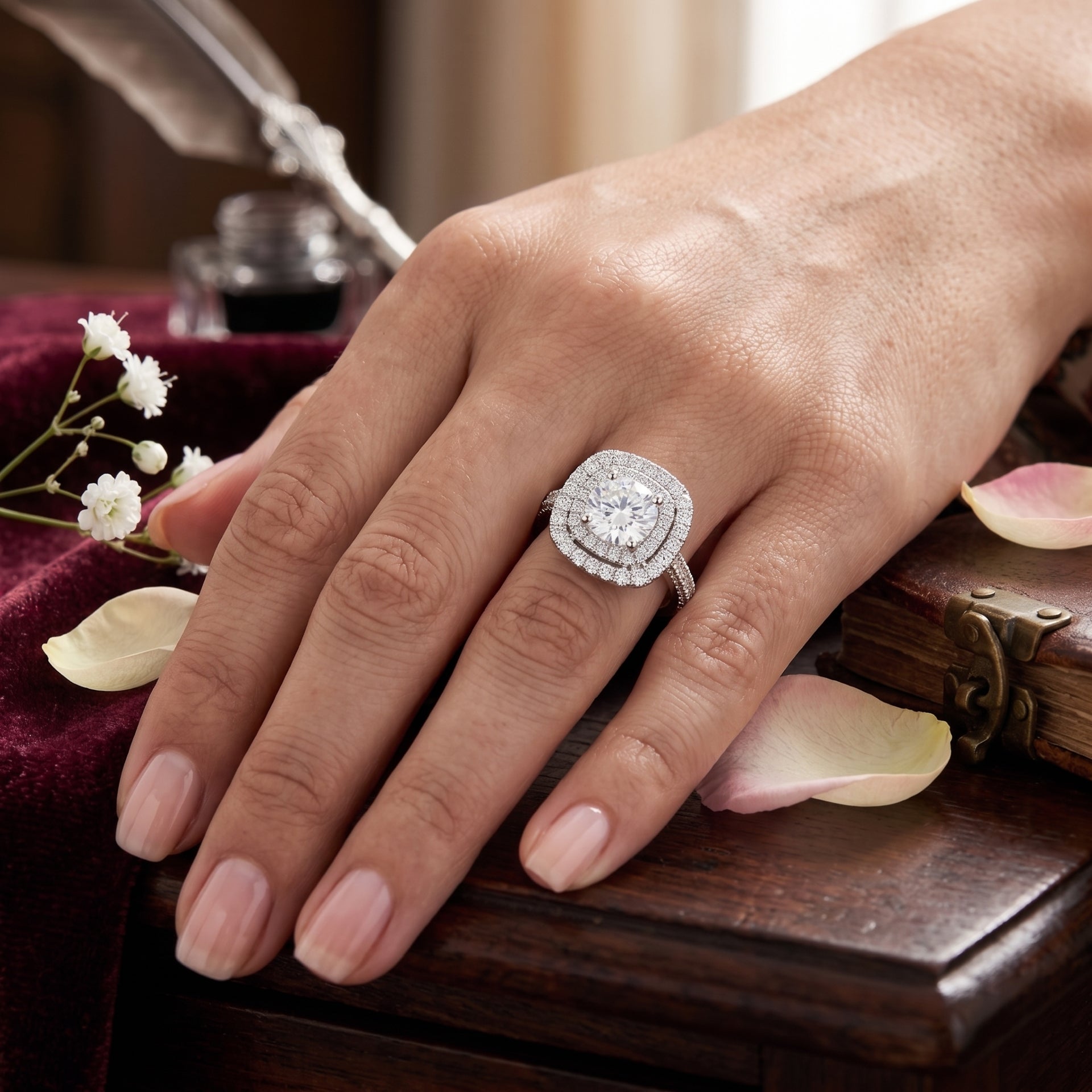 Twilight Halo Solitaire Lab Grown Diamond Ring