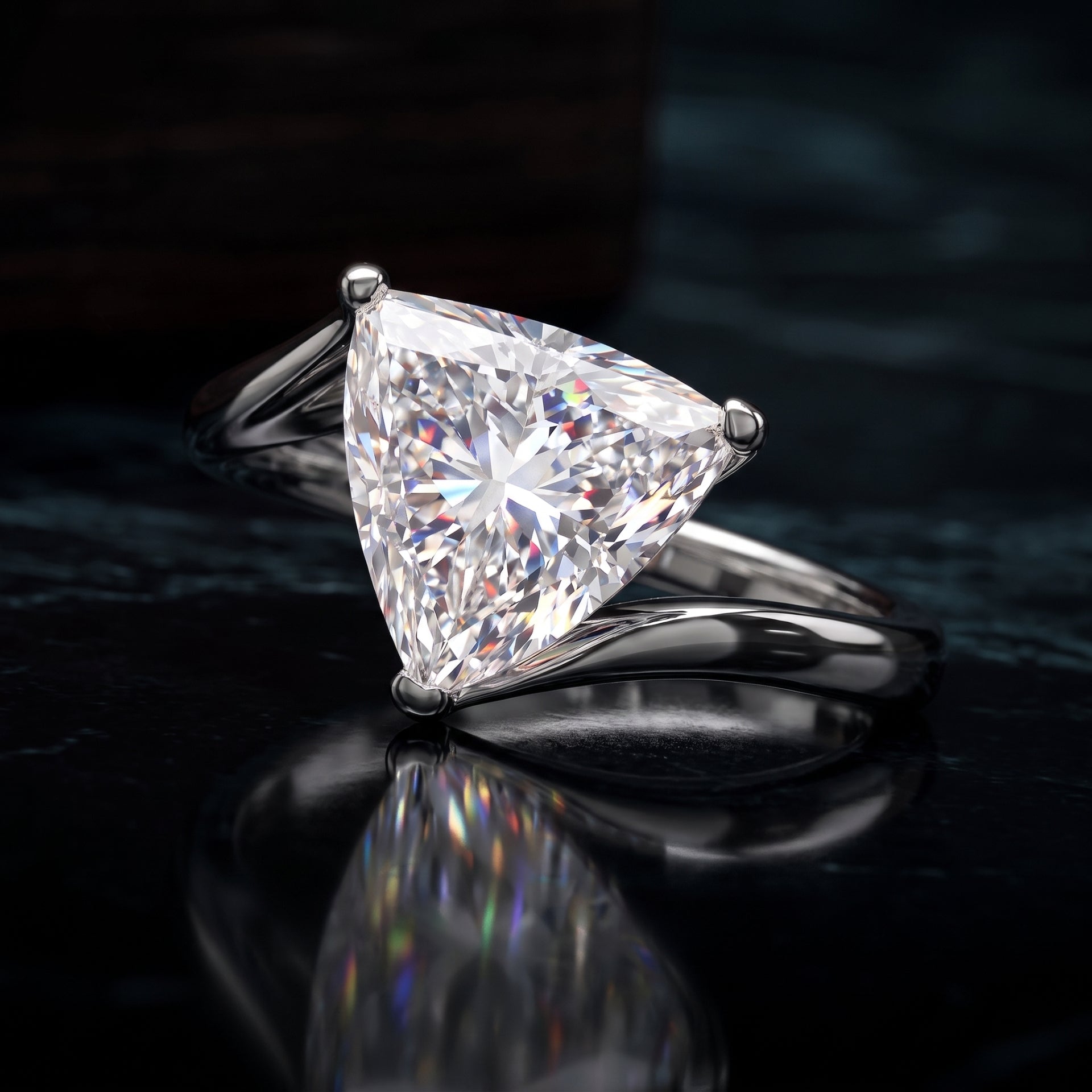 Luna Tria Solitaire Lab Grown Diamond Ring