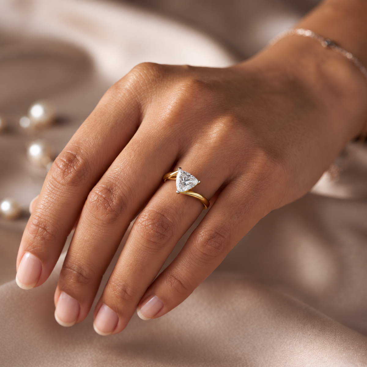 Luna Tria Solitaire Lab Grown Diamond Ring