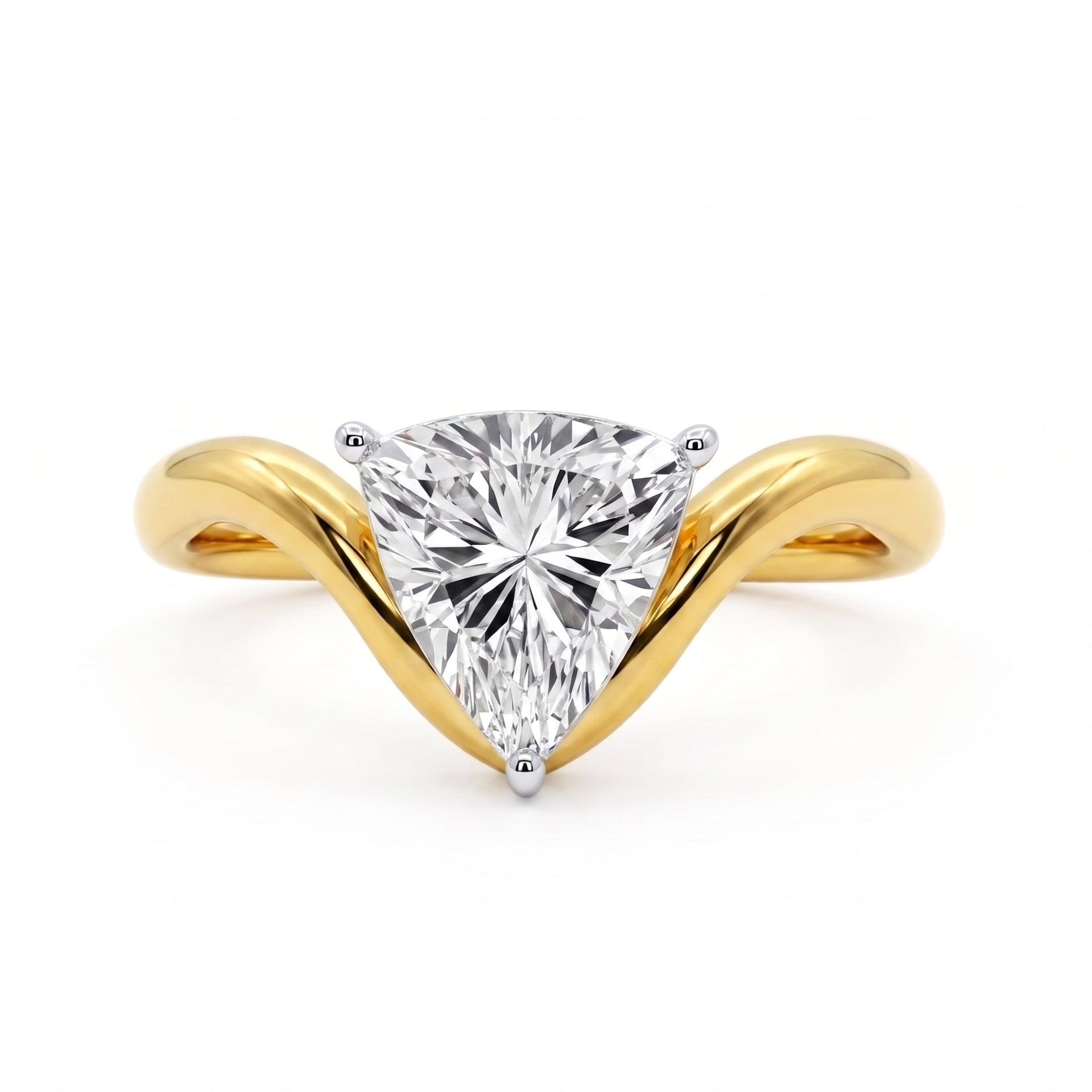 Triangular Sparkle Solitaire Lab Grown Diamond Ring