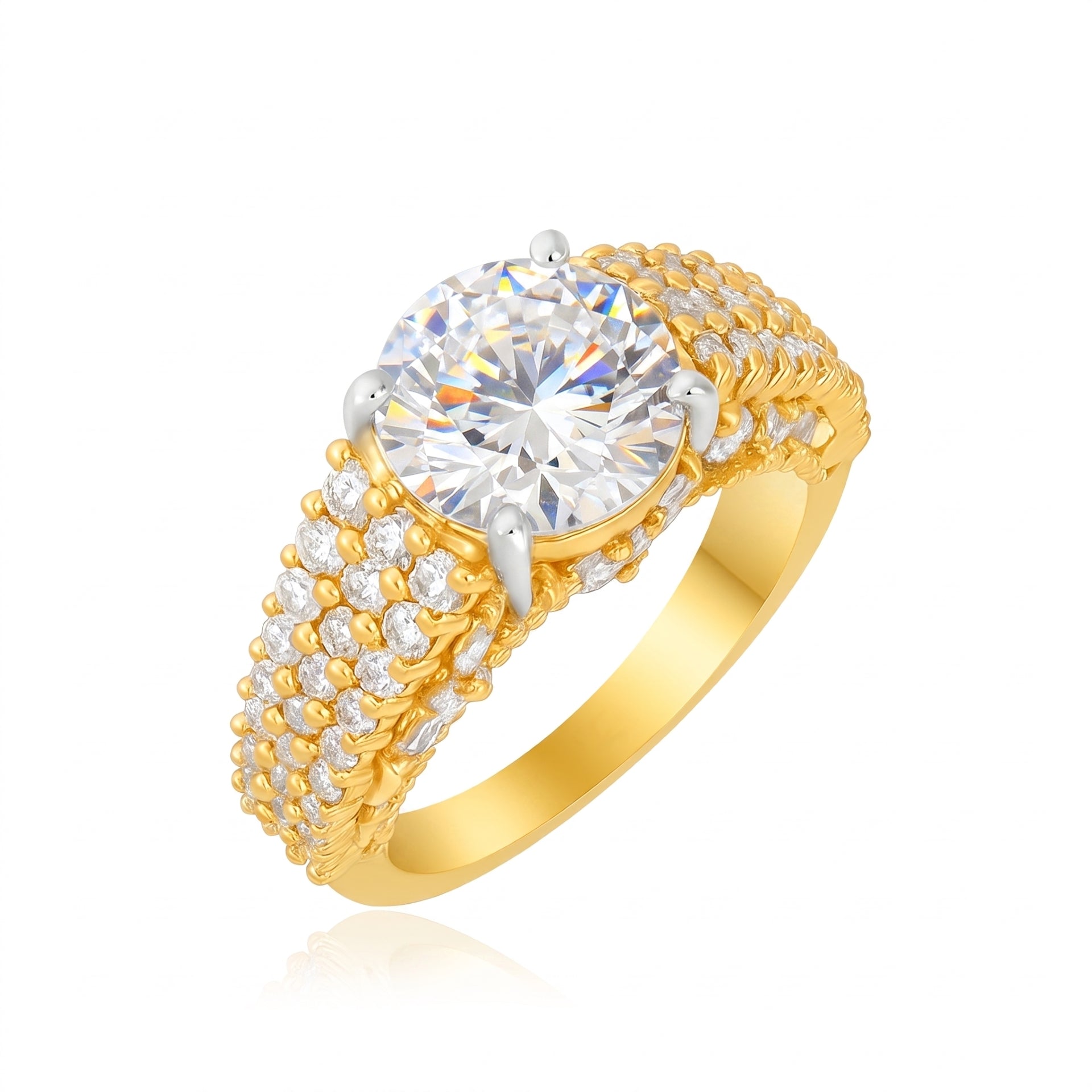 Gilded Aura Solitaire Lab Grown Diamond Ring
