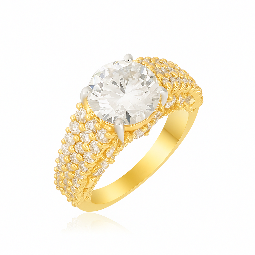 Gilded Aura Solitaire Lab Grown Diamond Ring