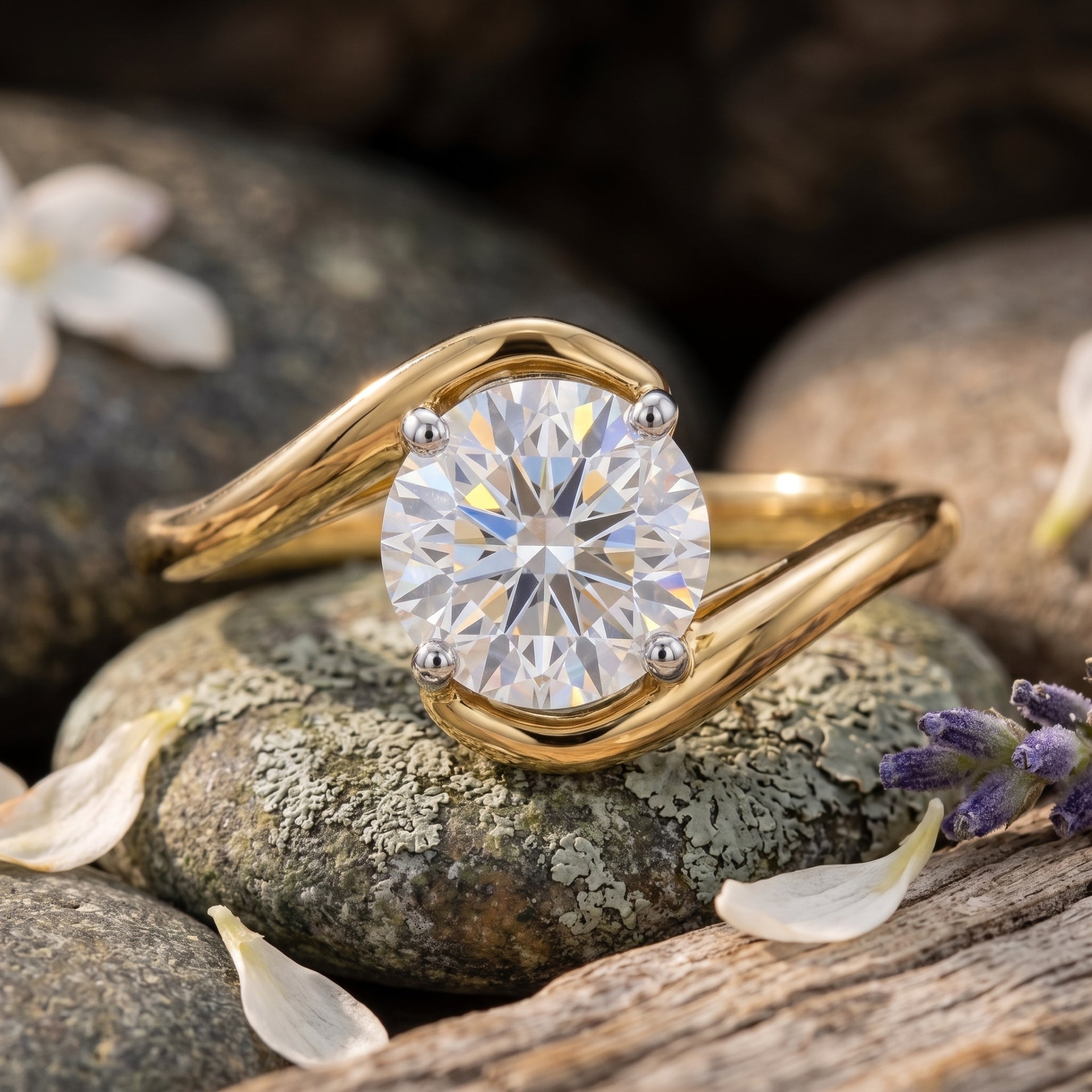 Sway Embrace Solitaire Lab Grown Diamond Ring