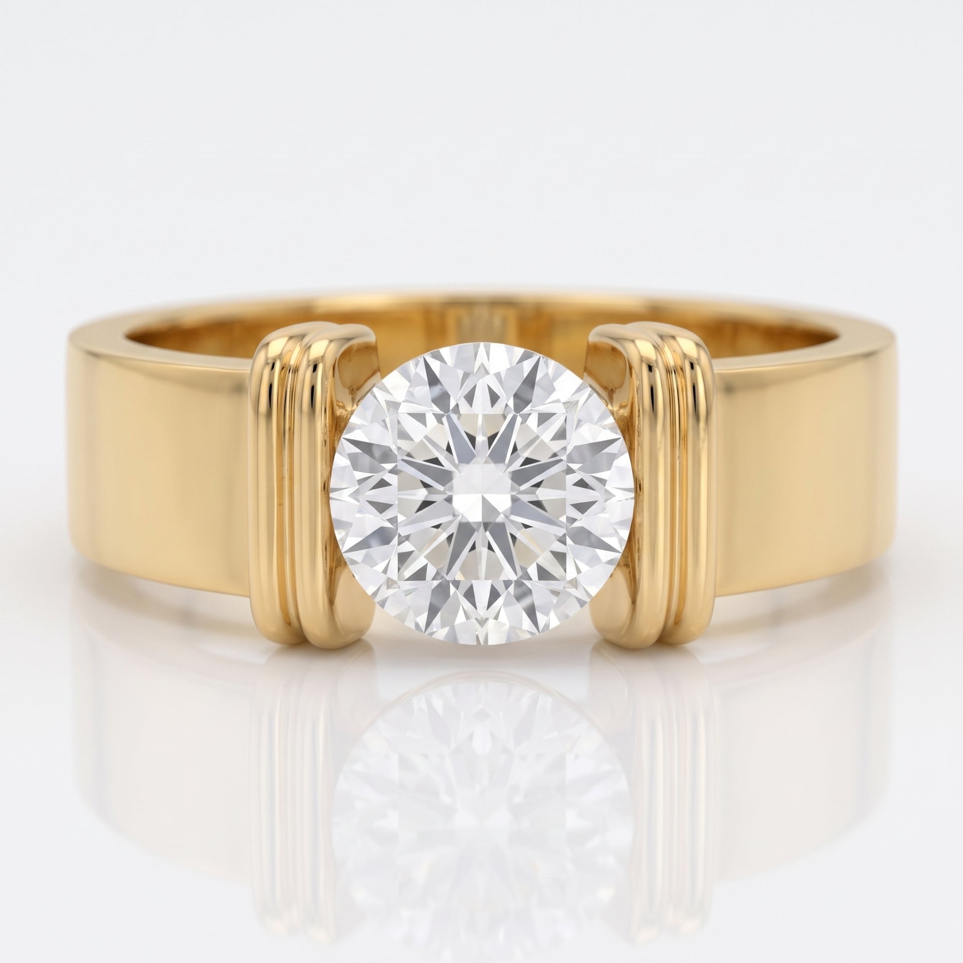 Goldline Axis Solitaire Lab Grown Diamond Ring