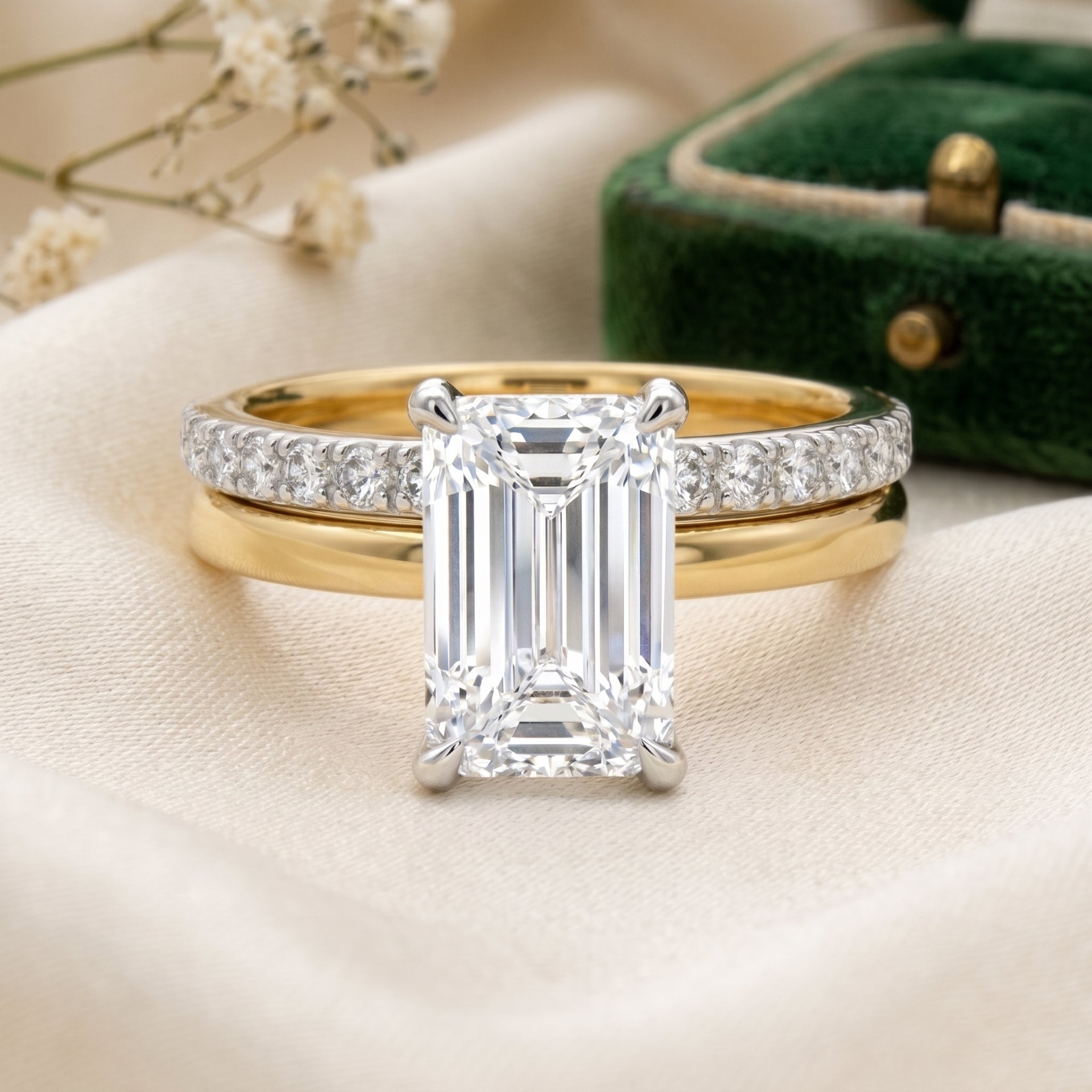 Emerald Prism Solitaire Lab Grown Diamond Ring