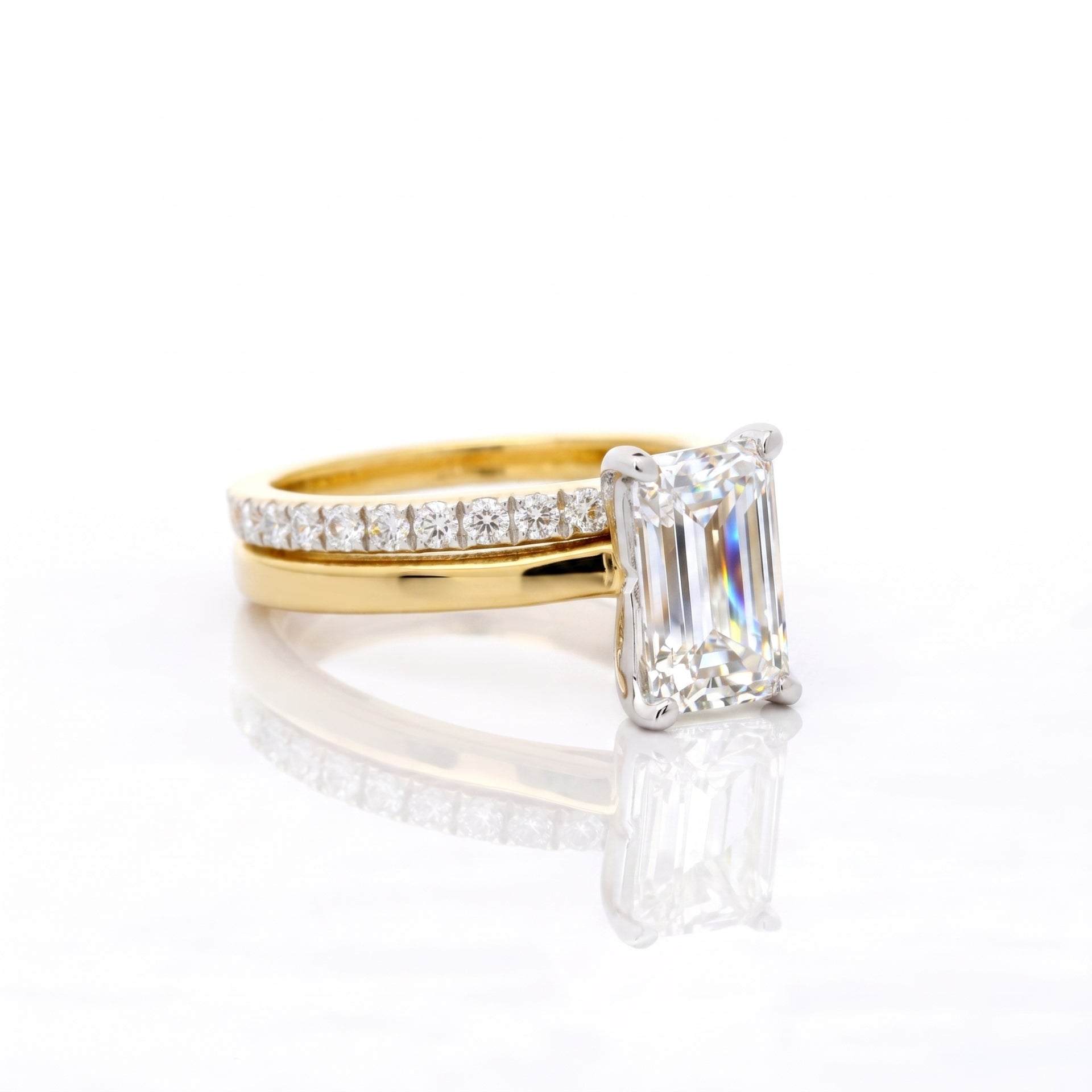 Emerald Prism Solitaire Lab Grown Diamond Ring
