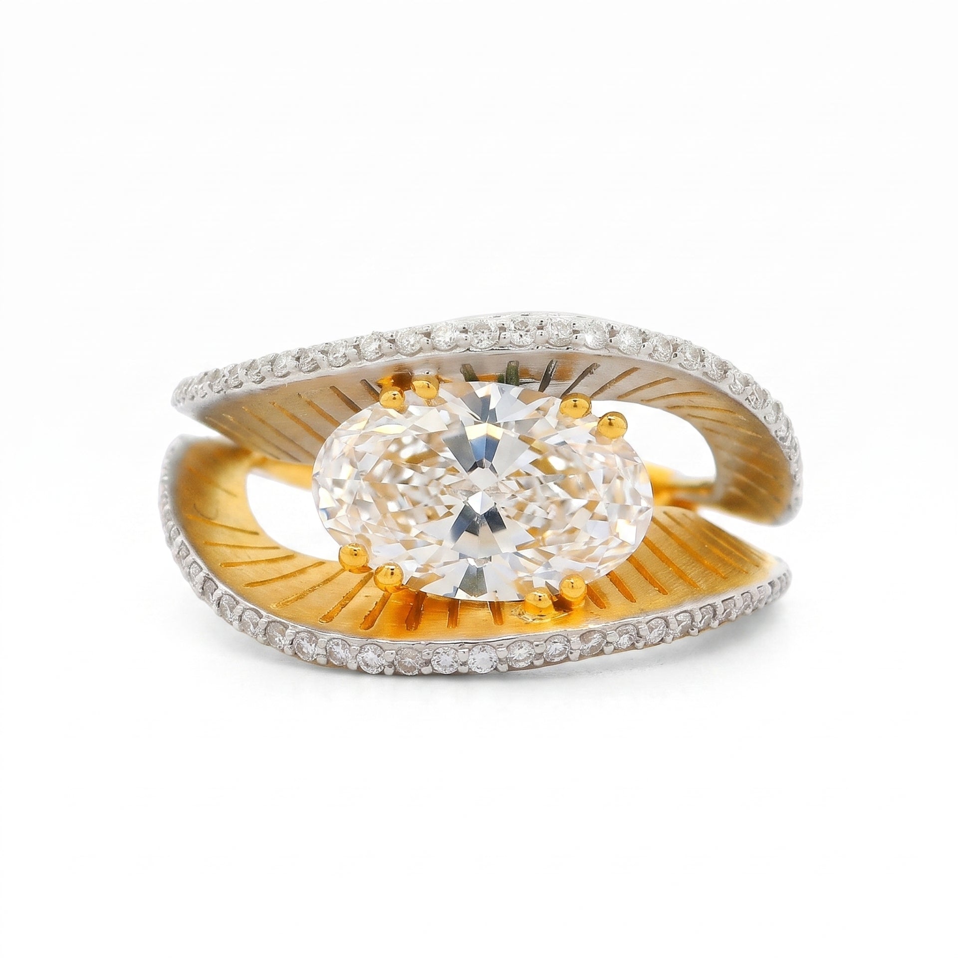 Oceanic Crest Solitaire Lab Grown Diamond Ring