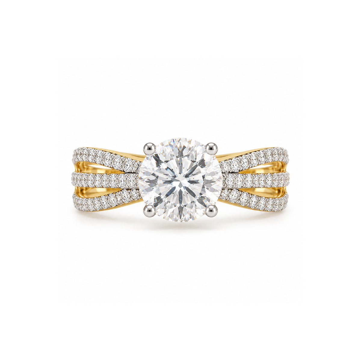 Triple Wave Solitaire Lab Grown Diamond Ring