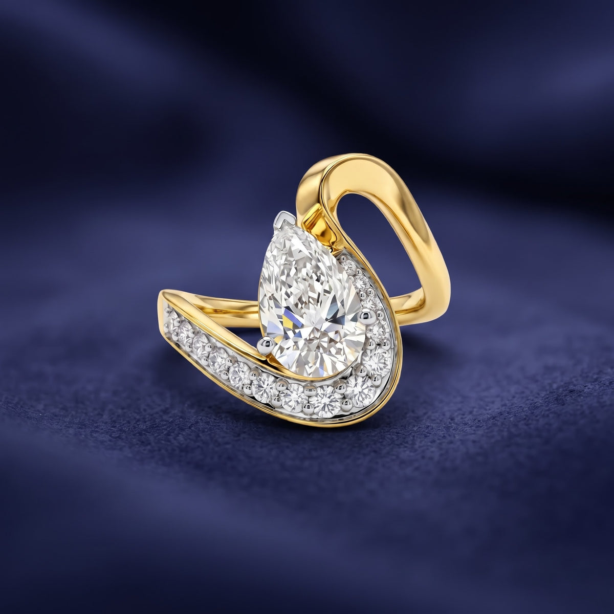 Tear Drop Solitaire Lab Grown Diamond Ring