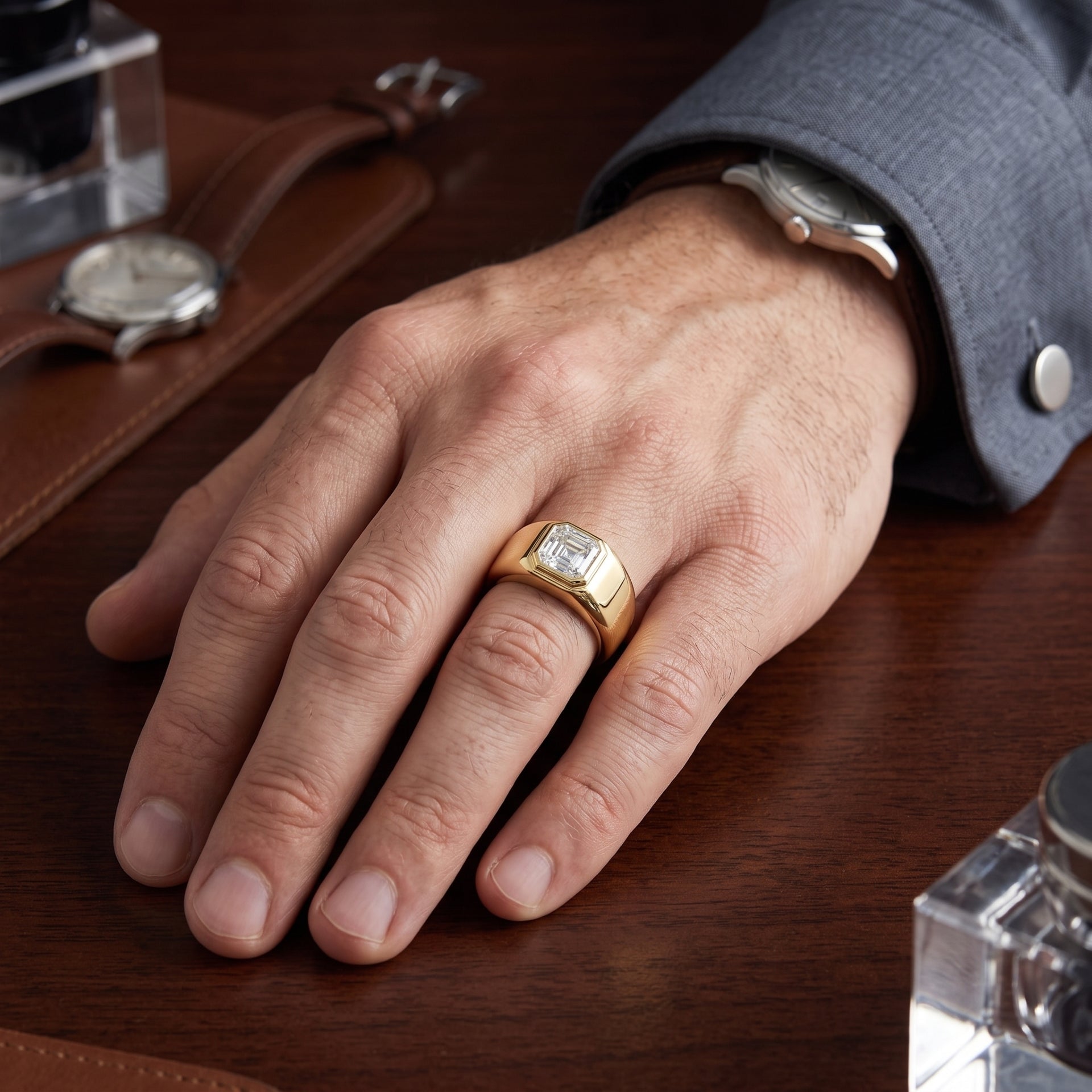 Sonata Signet Solitaire Lab Grown Diamond Ring
