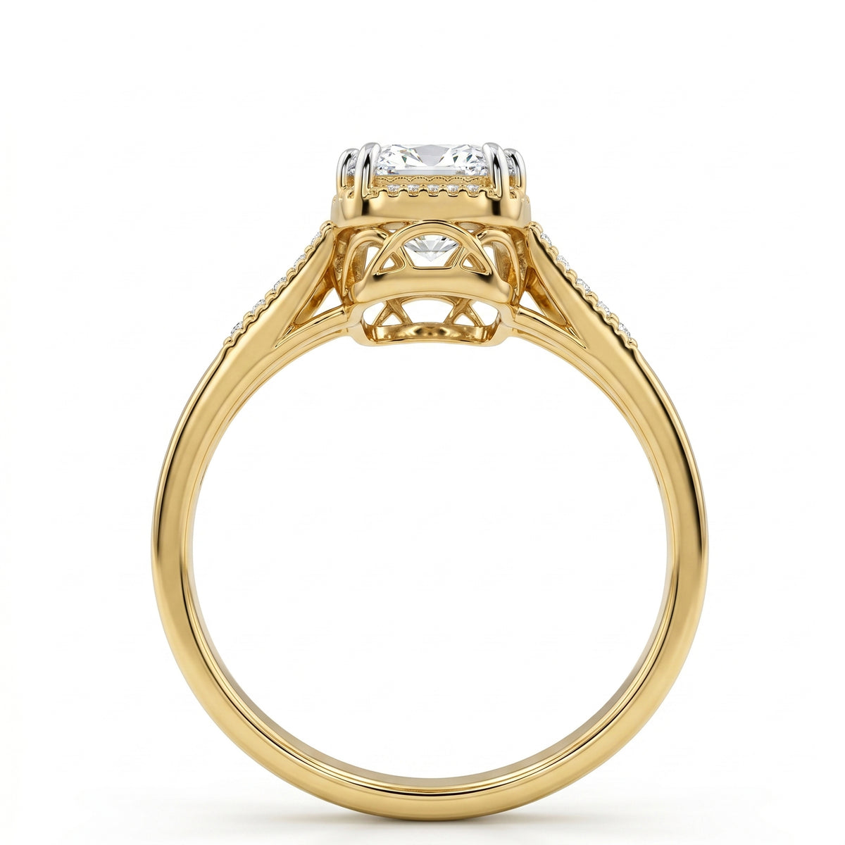 Velmira Cushion Solitaire Lab Grown Diamond Ring