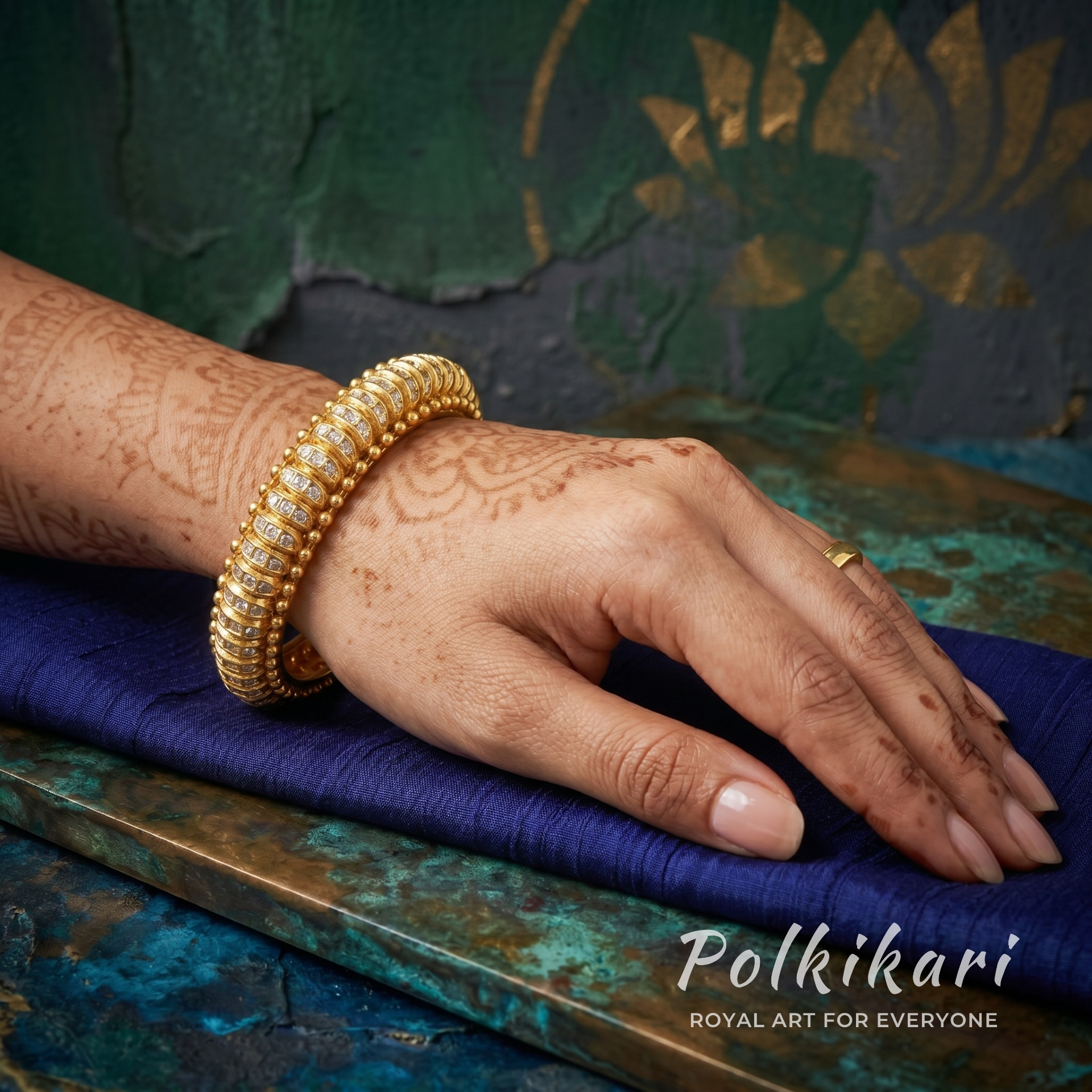 Rhythmic Radiance Lab Grown Polki Bangles (Pair)