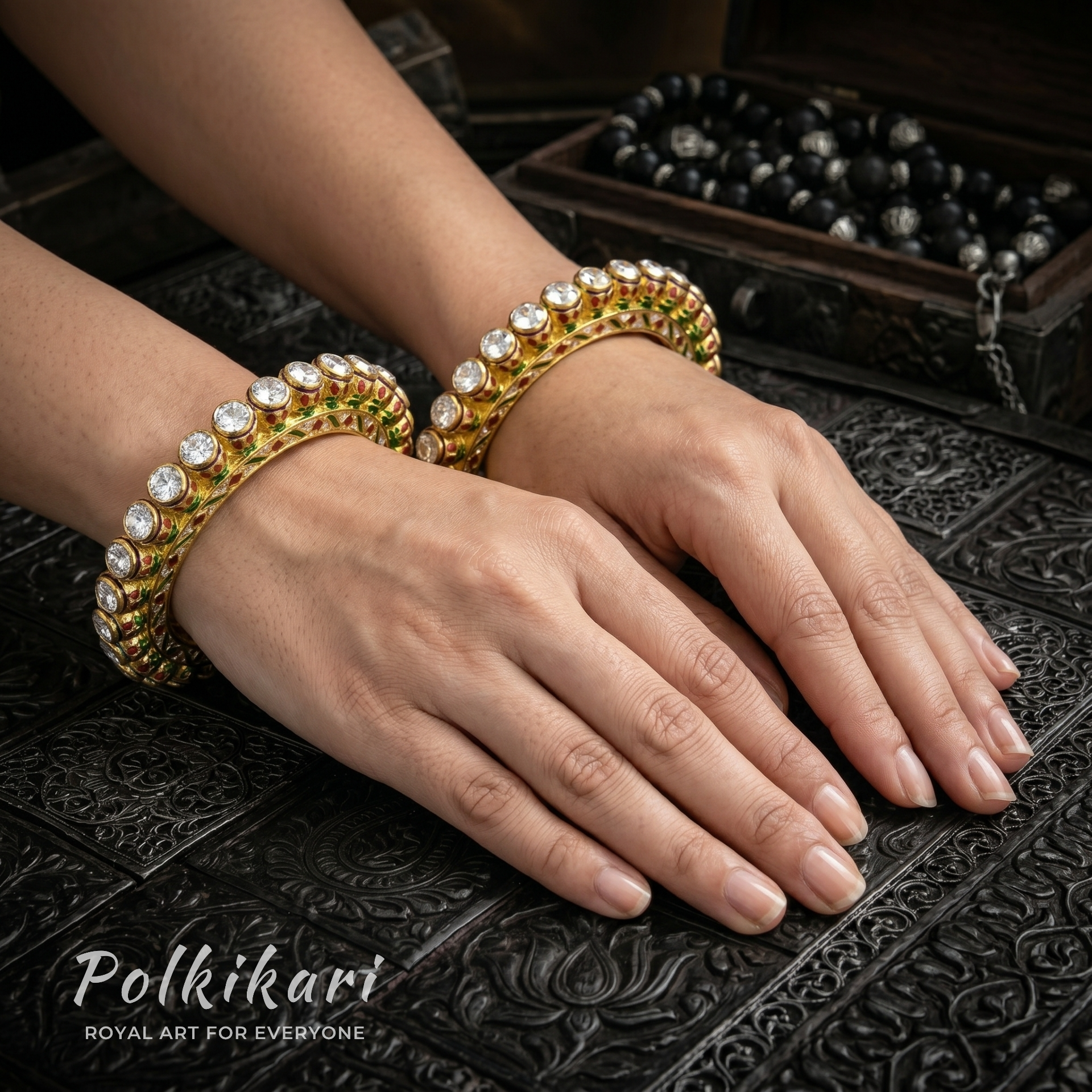 Infinite Orbit Lab Grown Polki Bangles (Pair)