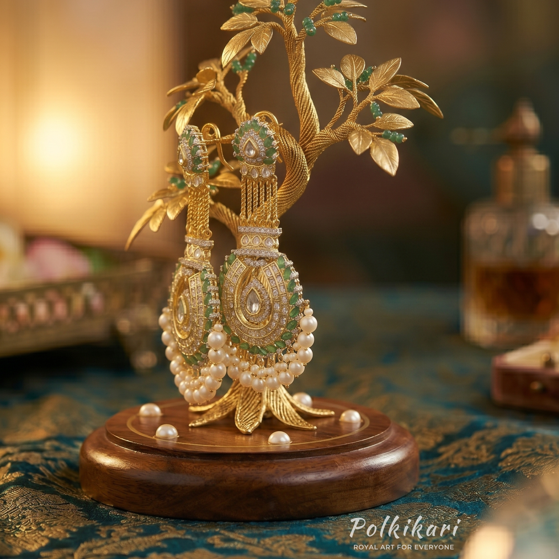 Majestic Oasis Lab Grown Polki Earrings
